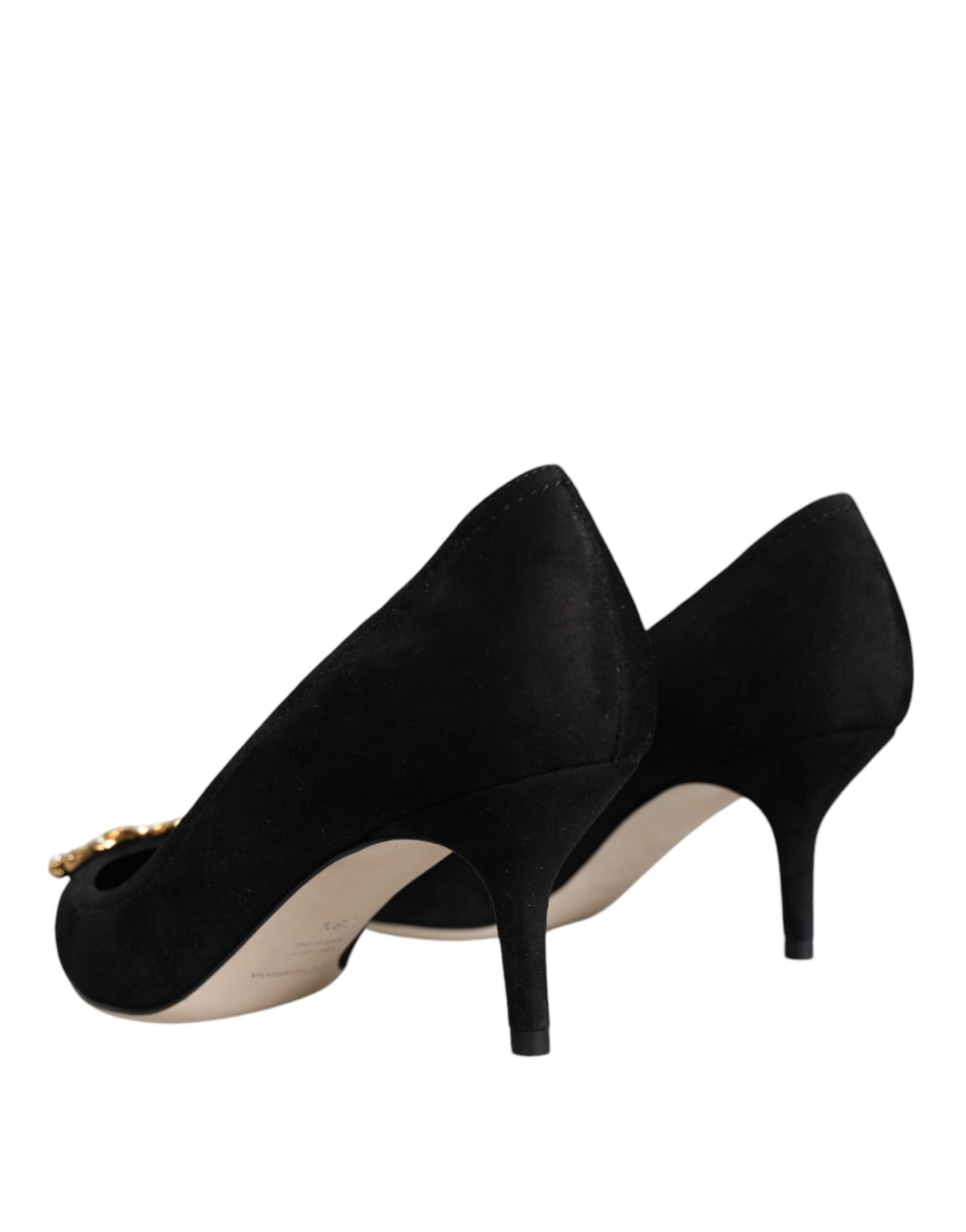 Dolce & Gabbana Black Amore Suede Bellucci Heels Pumps Shoes