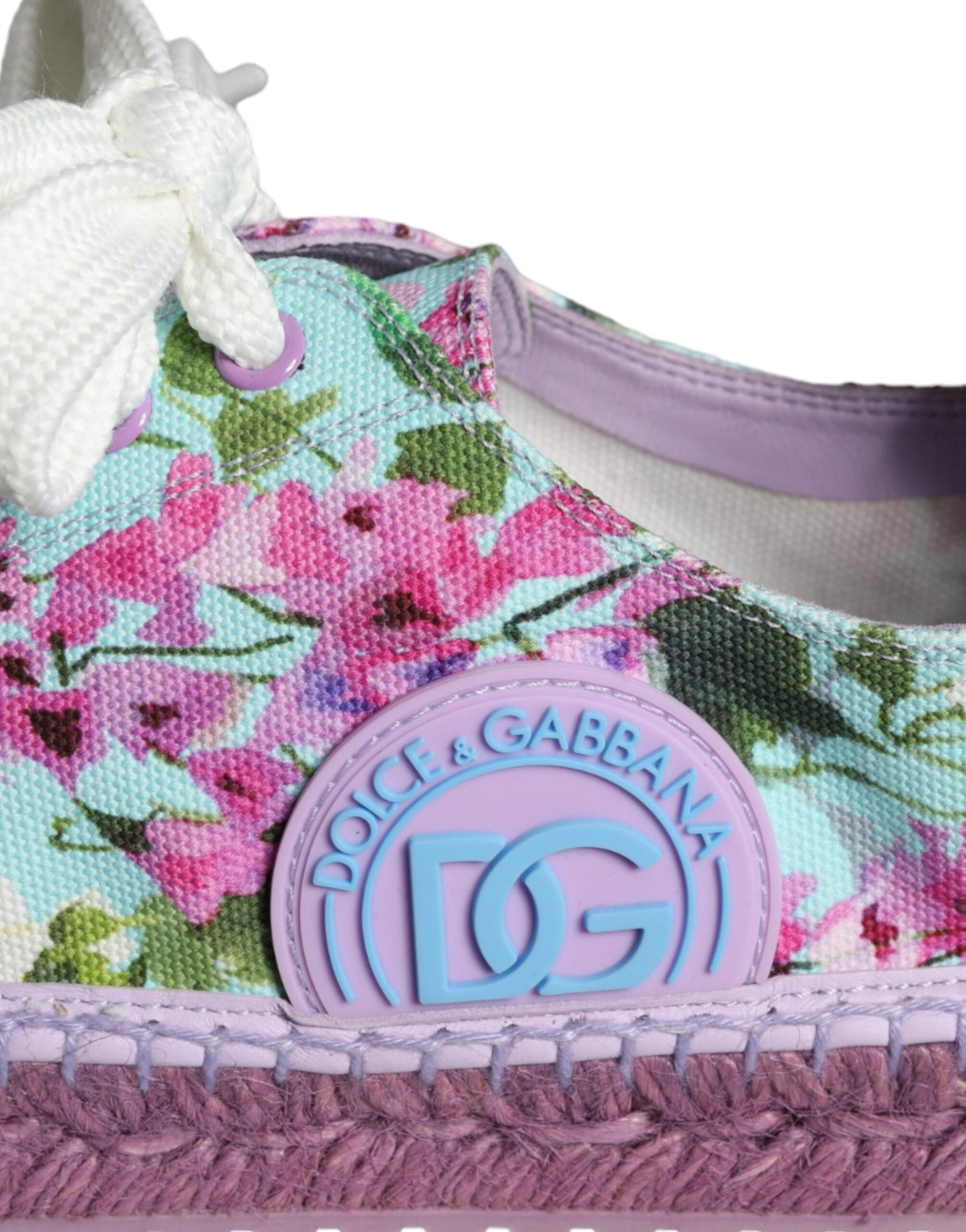 Dolce & Gabbana Multicolor Canvas Floral Espadrilles Sneakers Shoes