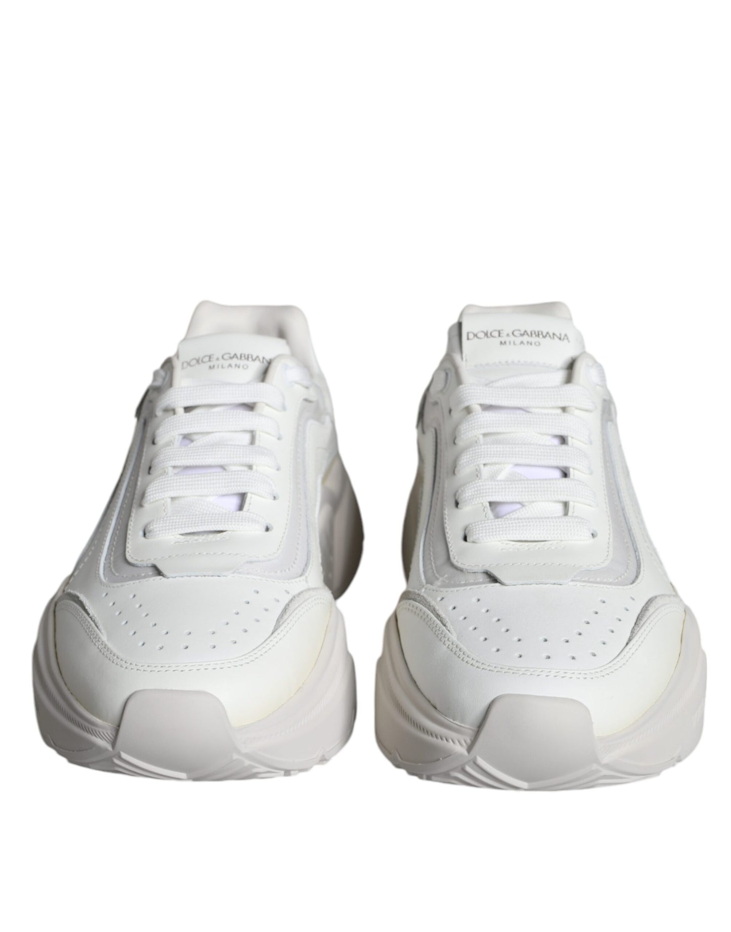 Dolce & Gabbana White DAYMASTER Calf Leather Sneakers Shoes