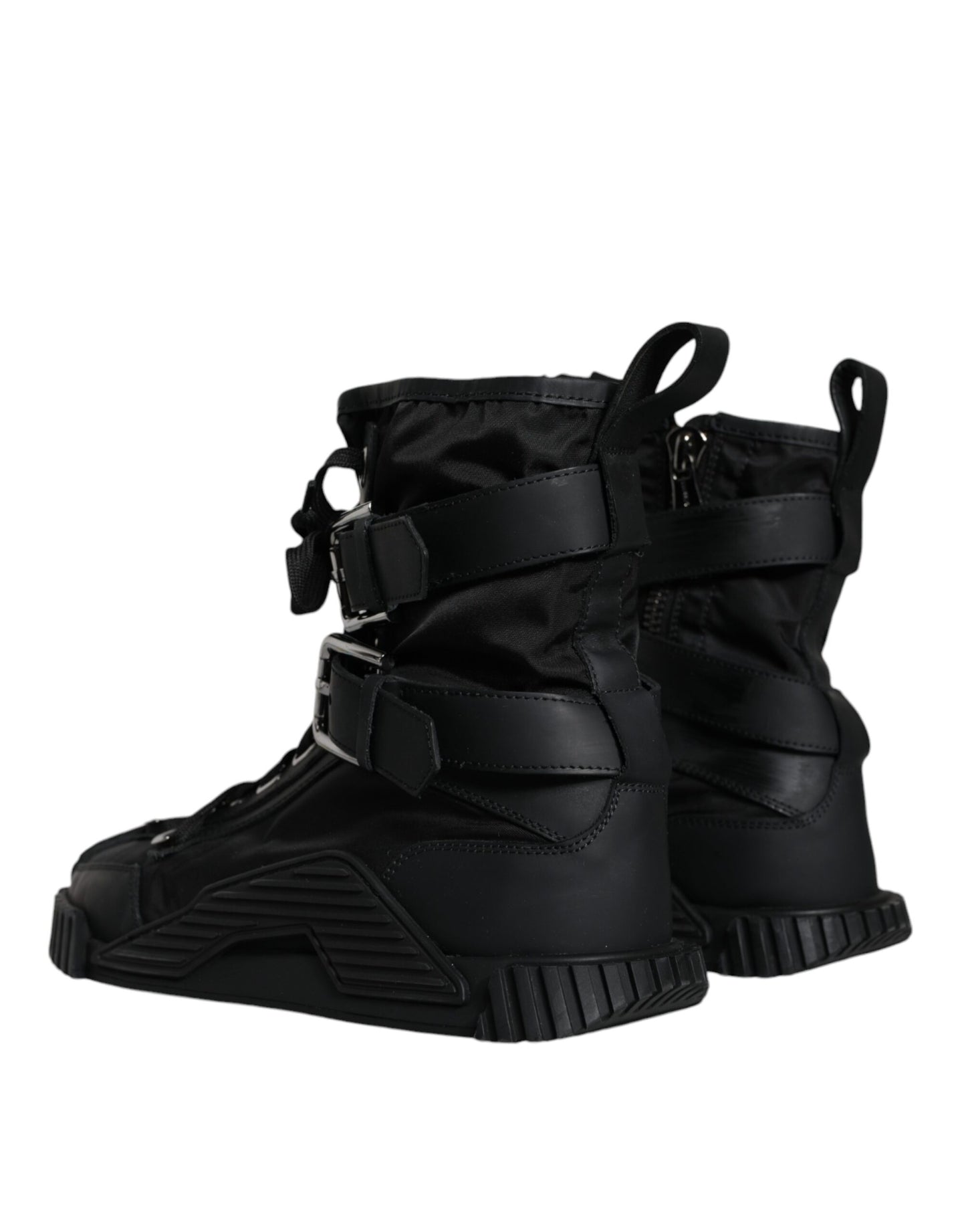 Dolce & Gabbana Black Nylon High Top Sorrento Sneakers Shoes