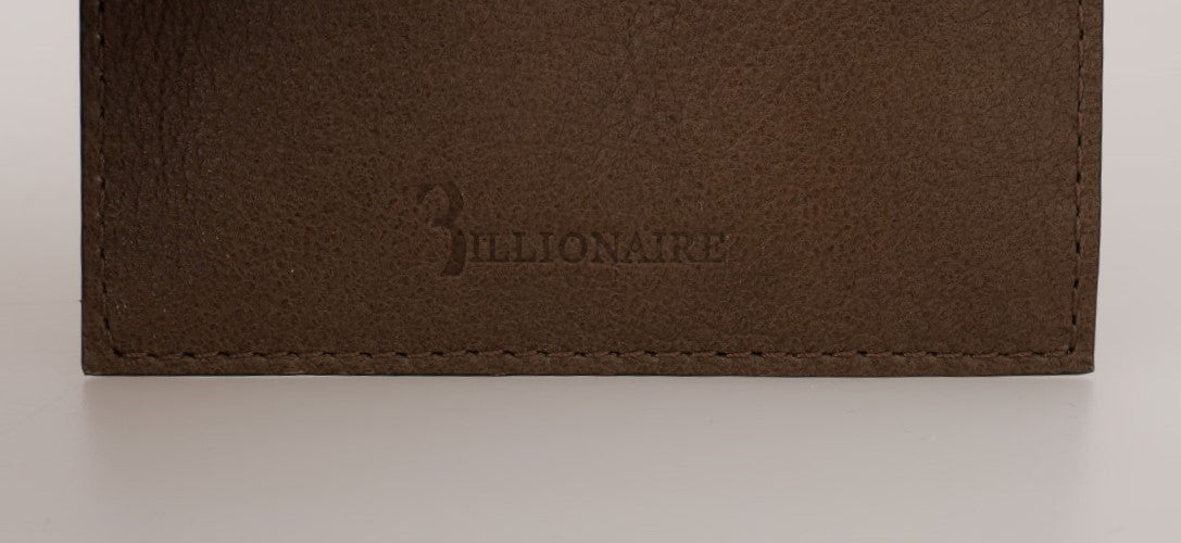 Billionaire Italian Couture Elegante Herrengeldbörse aus Leder in Turteltaube