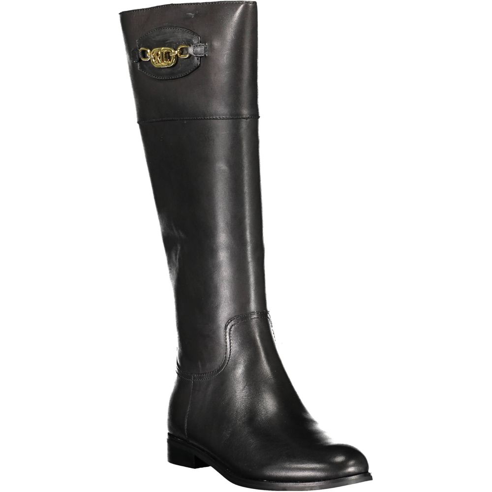 Ralph Lauren Schwarzer Polyester-Stiefel