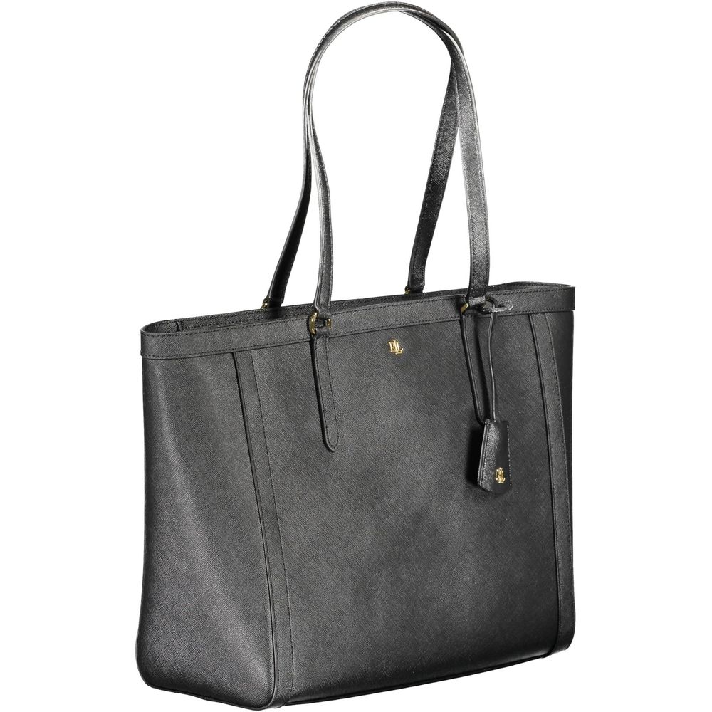 Ralph Lauren Schwarze Lederhandtasche