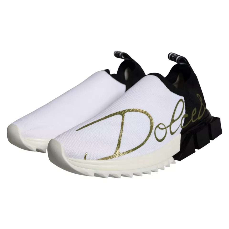 Dolce & Gabbana Schwarz Weiß Logo Sorrento Turnschuhe Schuhe