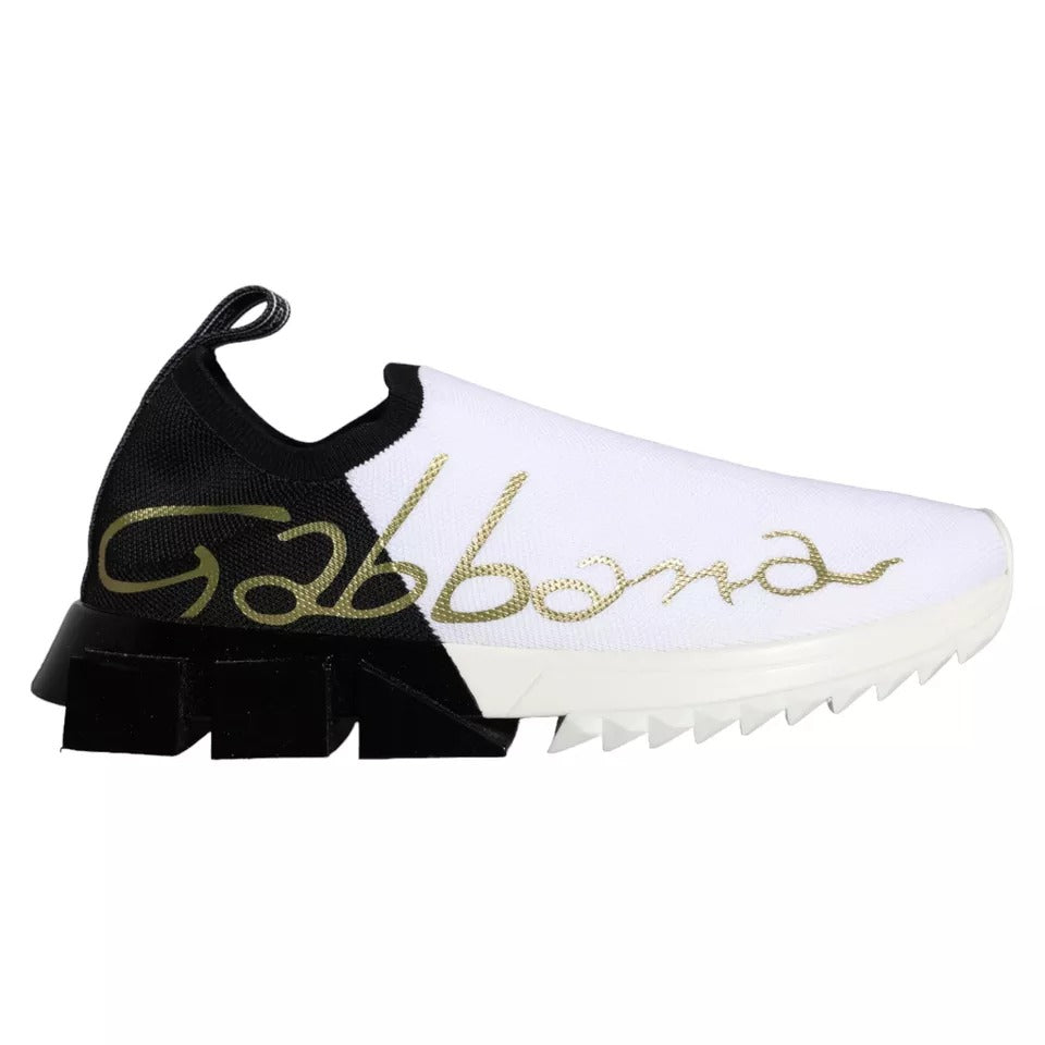 Dolce & Gabbana Schwarz Weiß Logo Sorrento Turnschuhe Schuhe