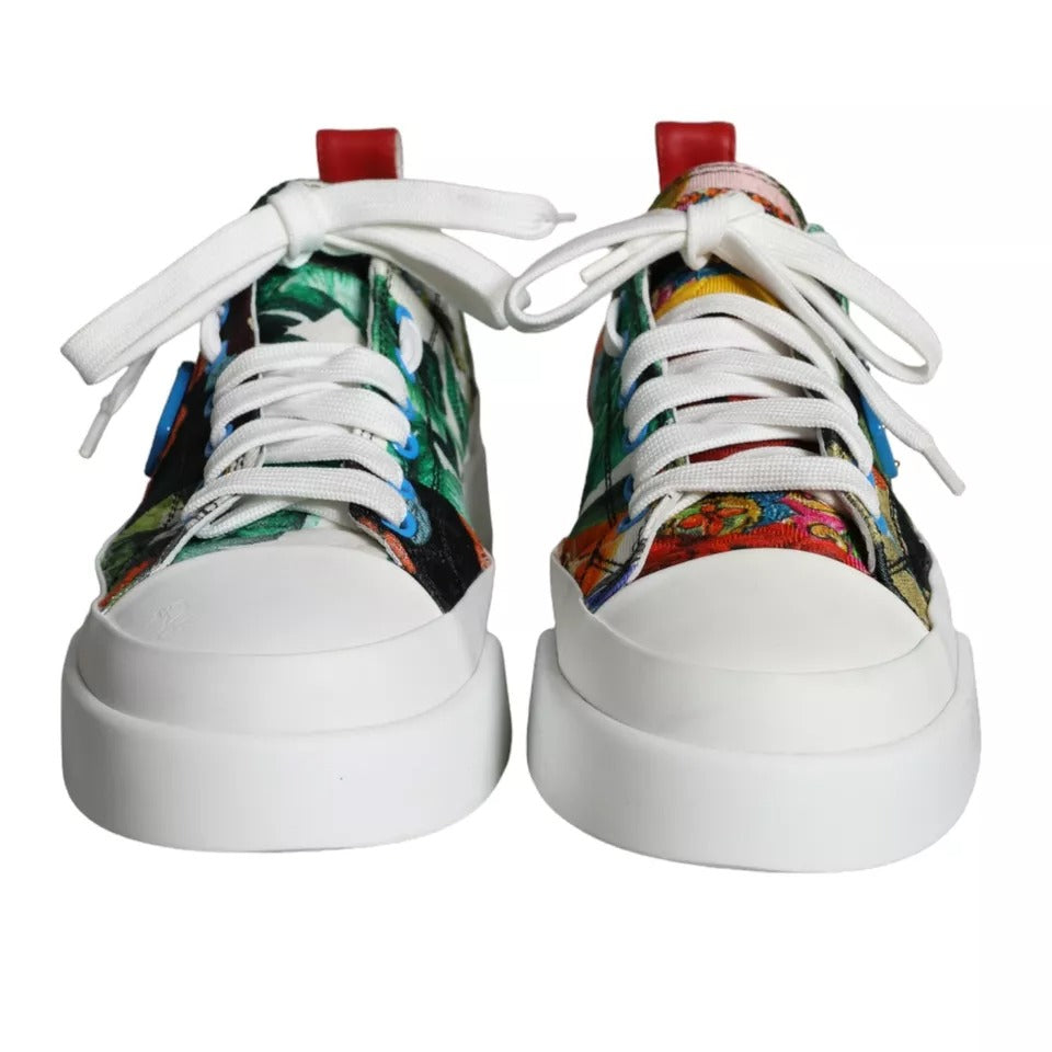 Dolce & Gabbana Multicolor Patchwork Low Top Sneakers Schuhe