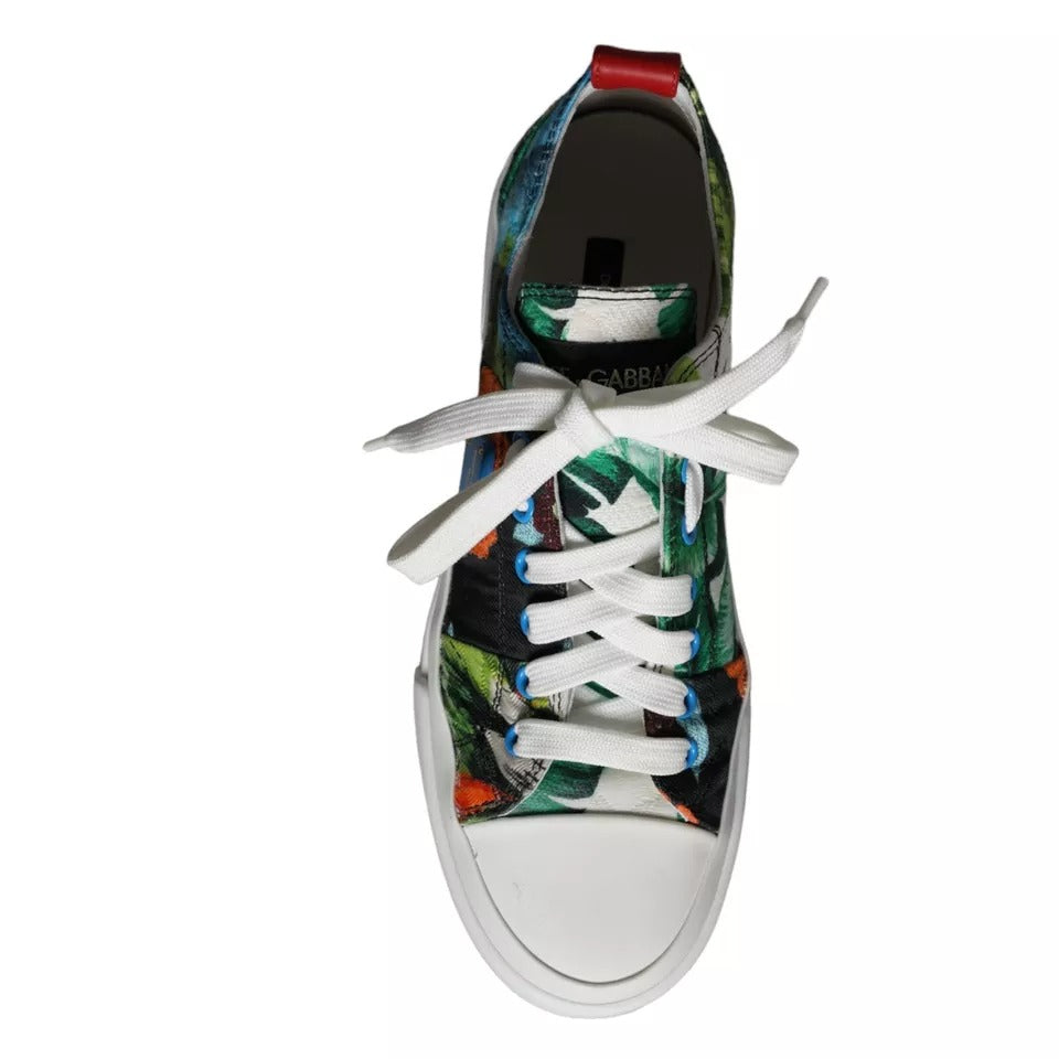 Dolce & Gabbana Multicolor Patchwork Low Top Sneakers Schuhe