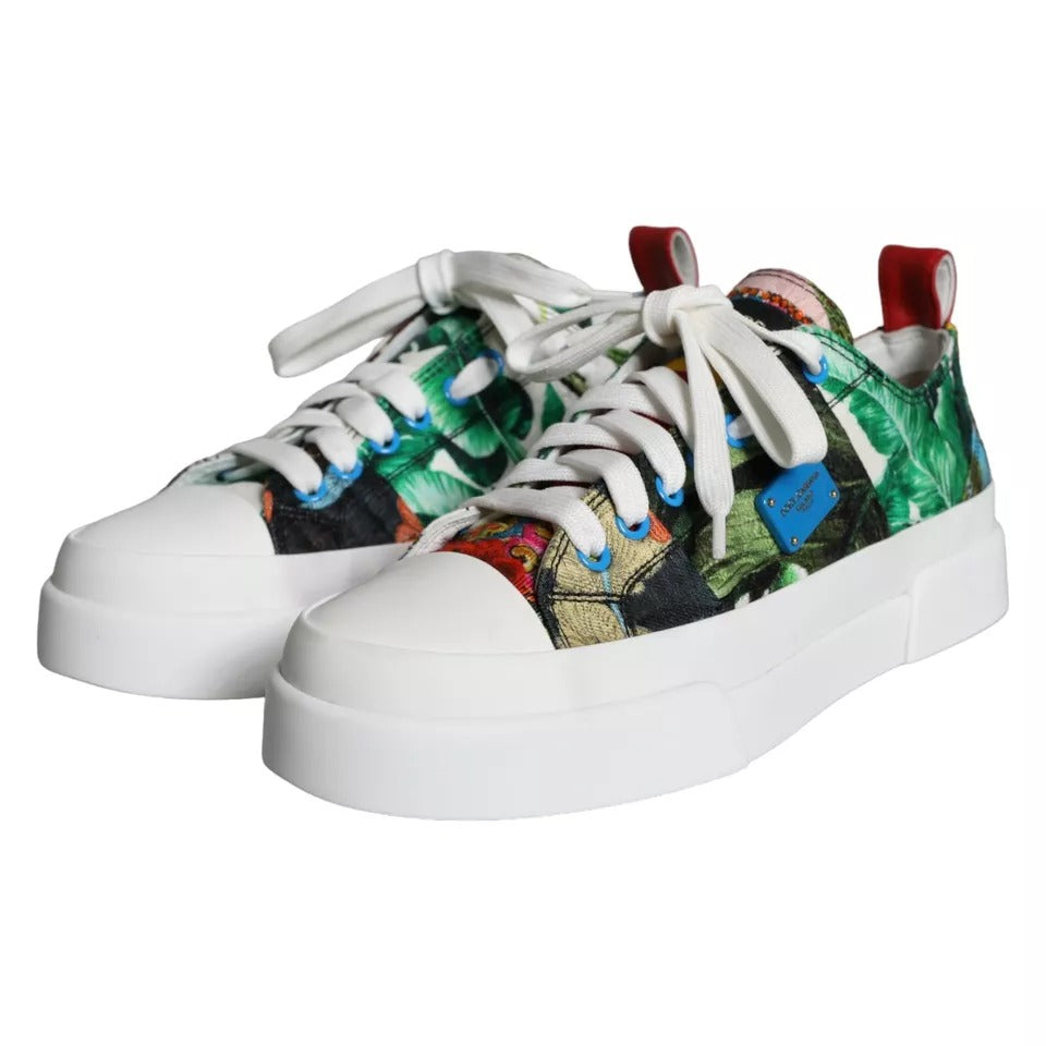 Dolce & Gabbana Multicolor Patchwork Low Top Sneakers Schuhe