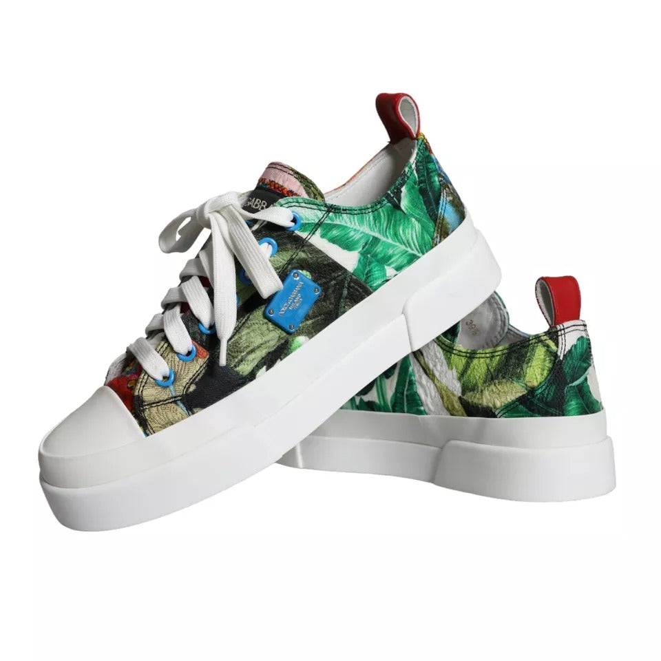 Dolce & Gabbana Multicolor Patchwork Low Top Sneakers Schuhe