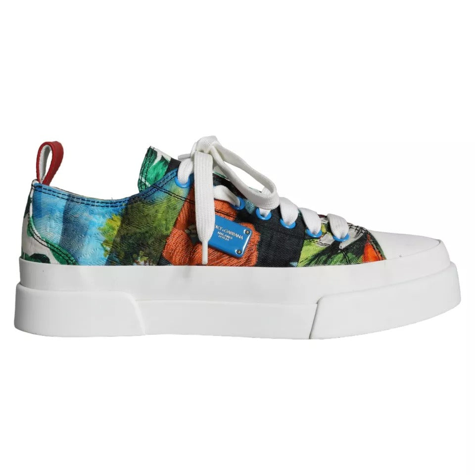 Dolce & Gabbana Multicolor Patchwork Low Top Sneakers Schuhe