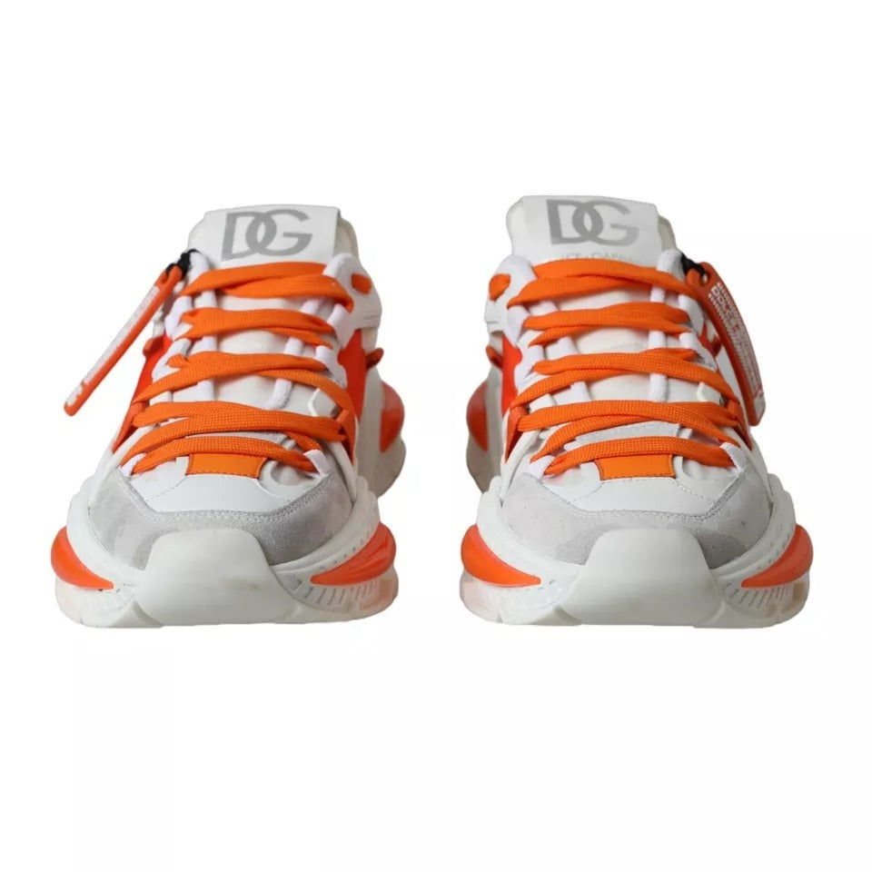 Dolce & Gabbana Weiß Orange Airmaster Low Top Turnschuhe Schuhe