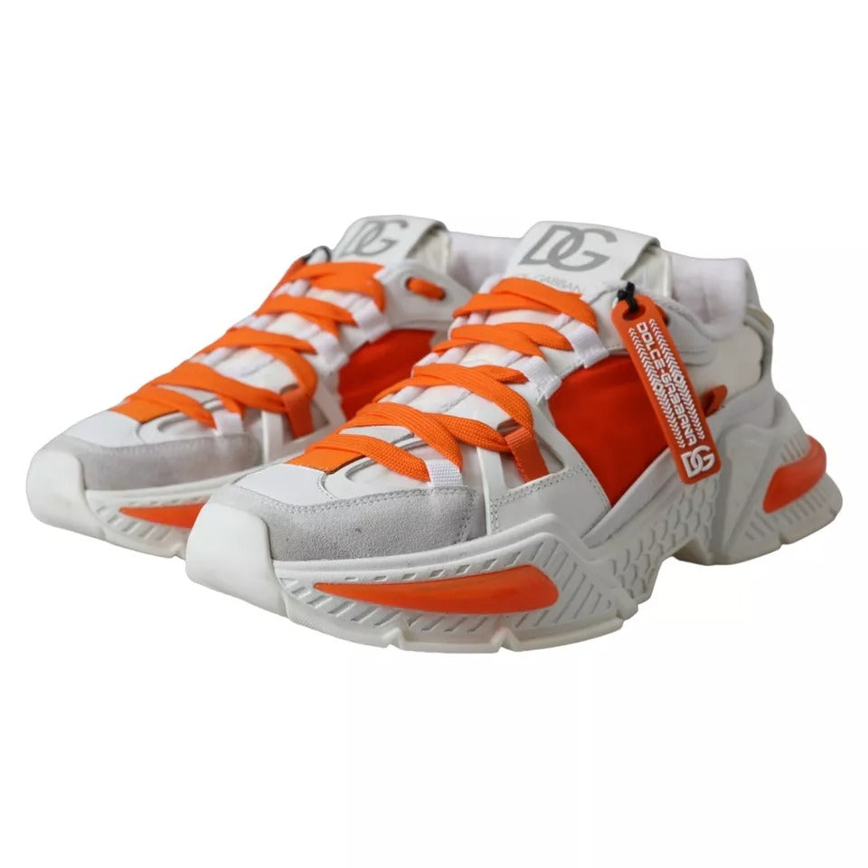 Dolce & Gabbana Weiß Orange Airmaster Low Top Turnschuhe Schuhe