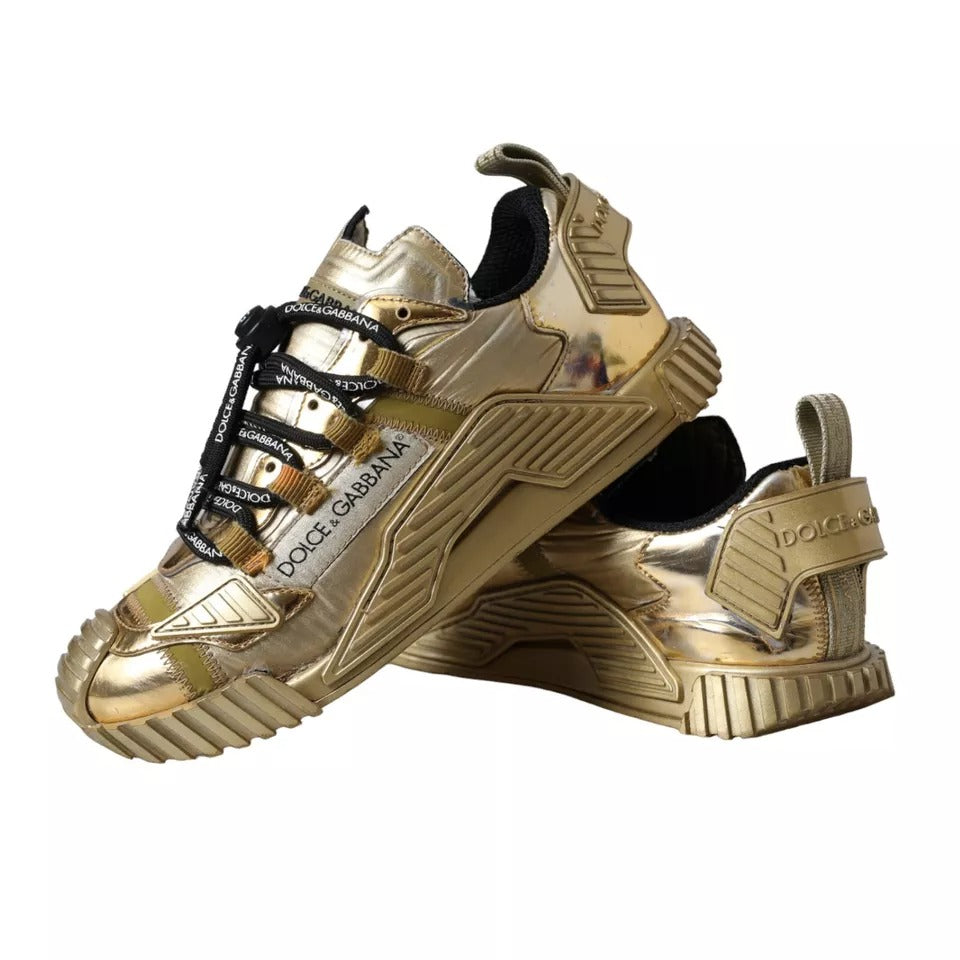 Dolce & Gabbana Metallic Gold NS1 Low Top Turnschuhe Schuhe