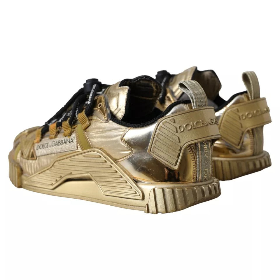 Dolce & Gabbana Metallic Gold NS1 Low Top Turnschuhe Schuhe