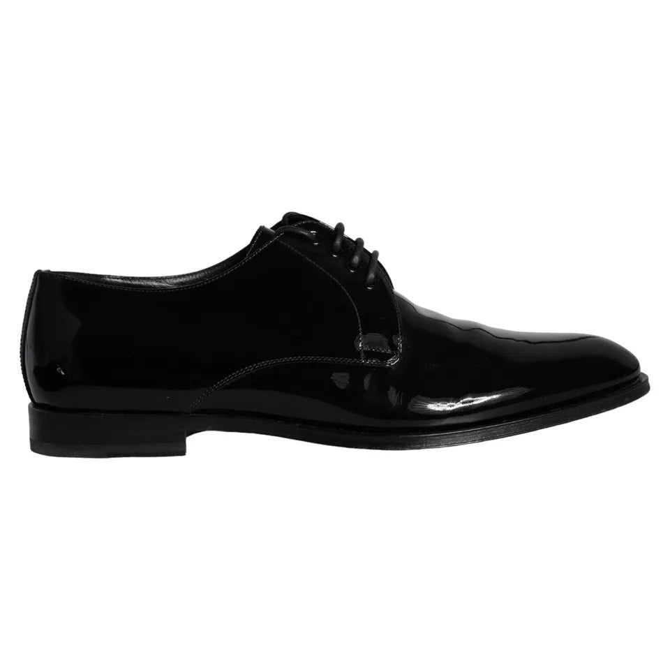 Dolce & Gabbana Schwarzes Kalbsleder Derby Herren Anzugschuhe