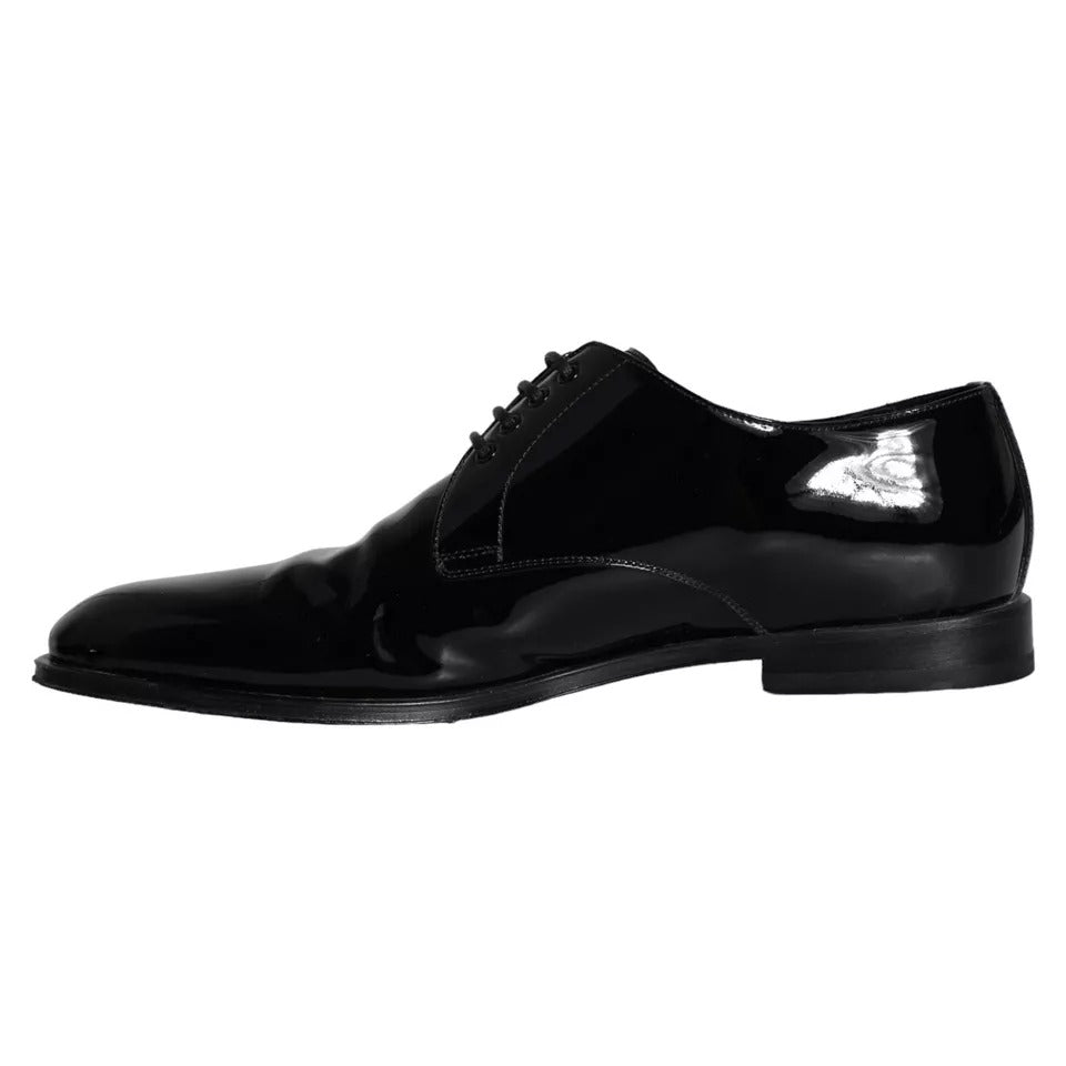 Dolce & Gabbana Schwarzes Kalbsleder Derby Herren Anzugschuhe