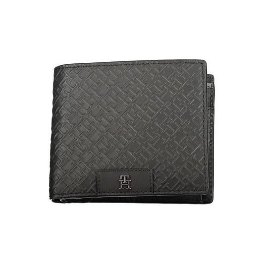 Tommy Hilfiger Schwarzes Leder Portemonnaie