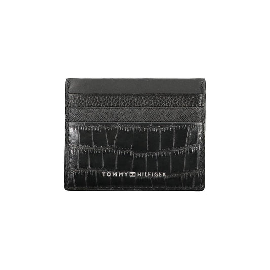 Tommy Hilfiger Schwarzes Leder Portemonnaie