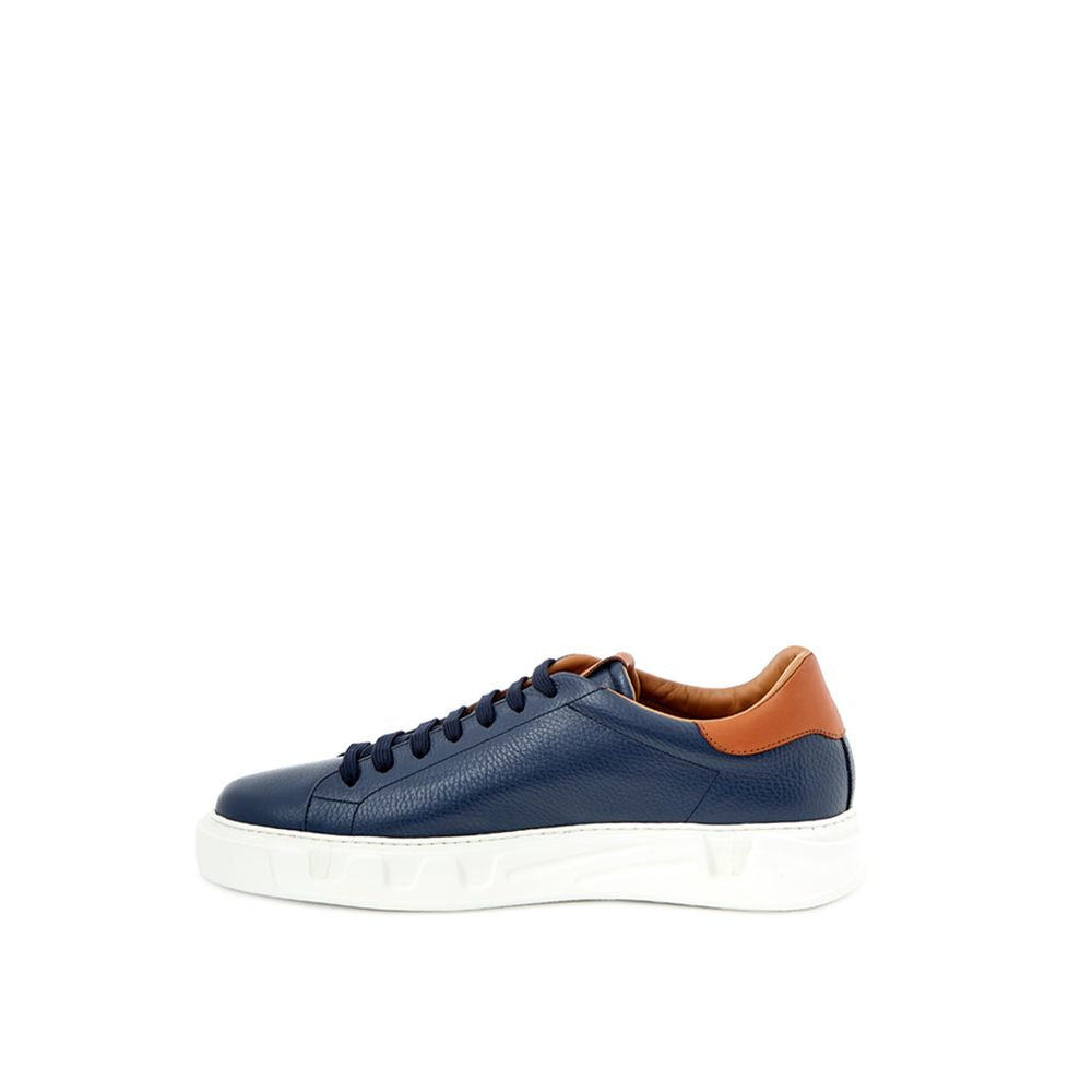 Roberto Cavalli Blaue Leder Sneaker