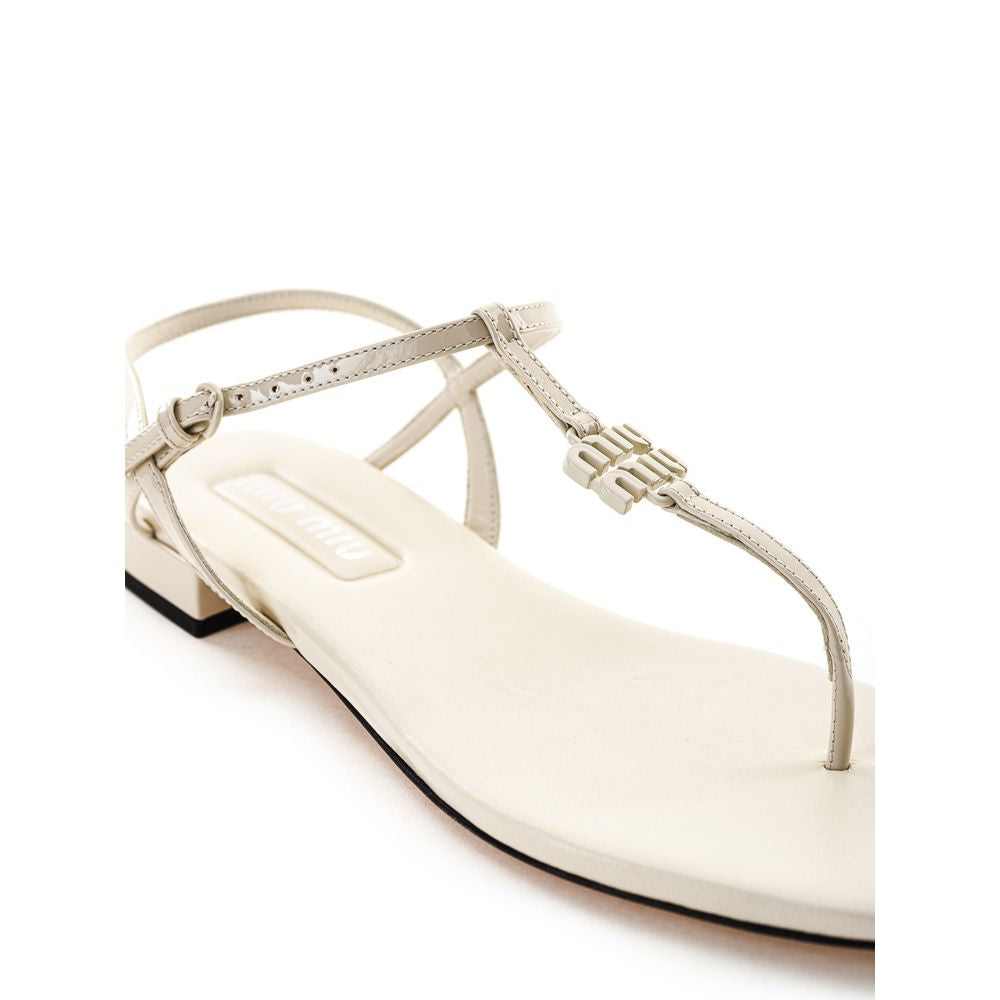 Miu Miu Beige Vernice Sandale