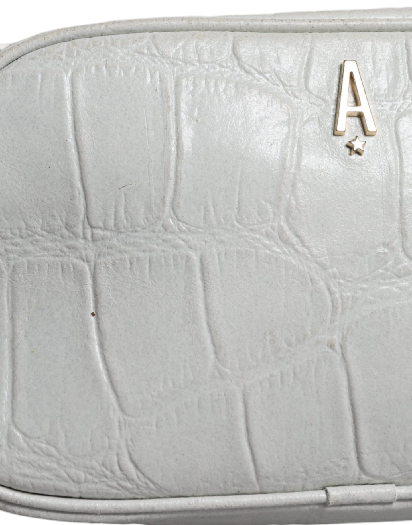 Aniye By White Croc Print Leather Crossbody Sling Bag