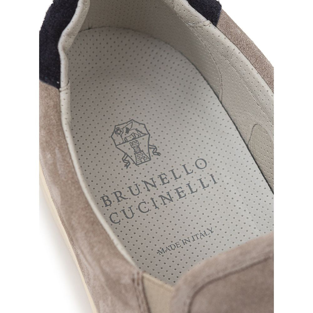 Brunello Cucinelli Graue Leder Sneaker