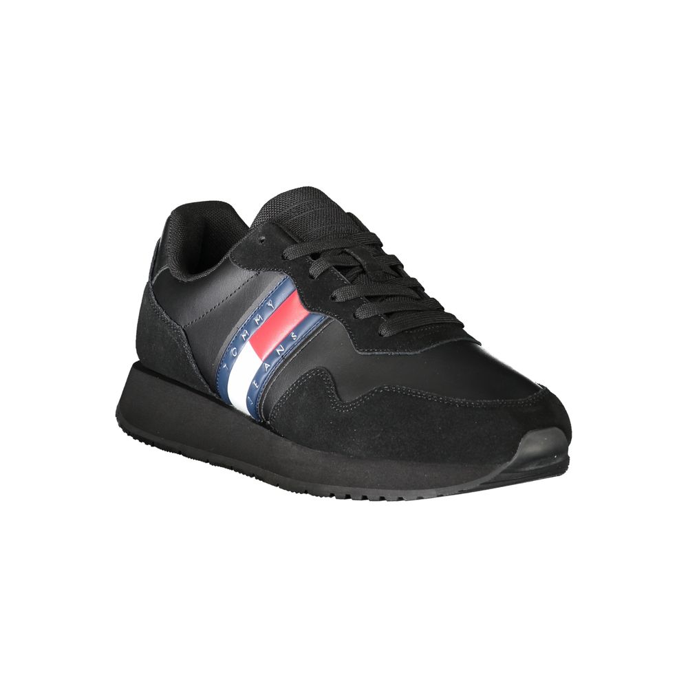 Tommy Hilfiger Schwarzes Leder Herren Sneaker