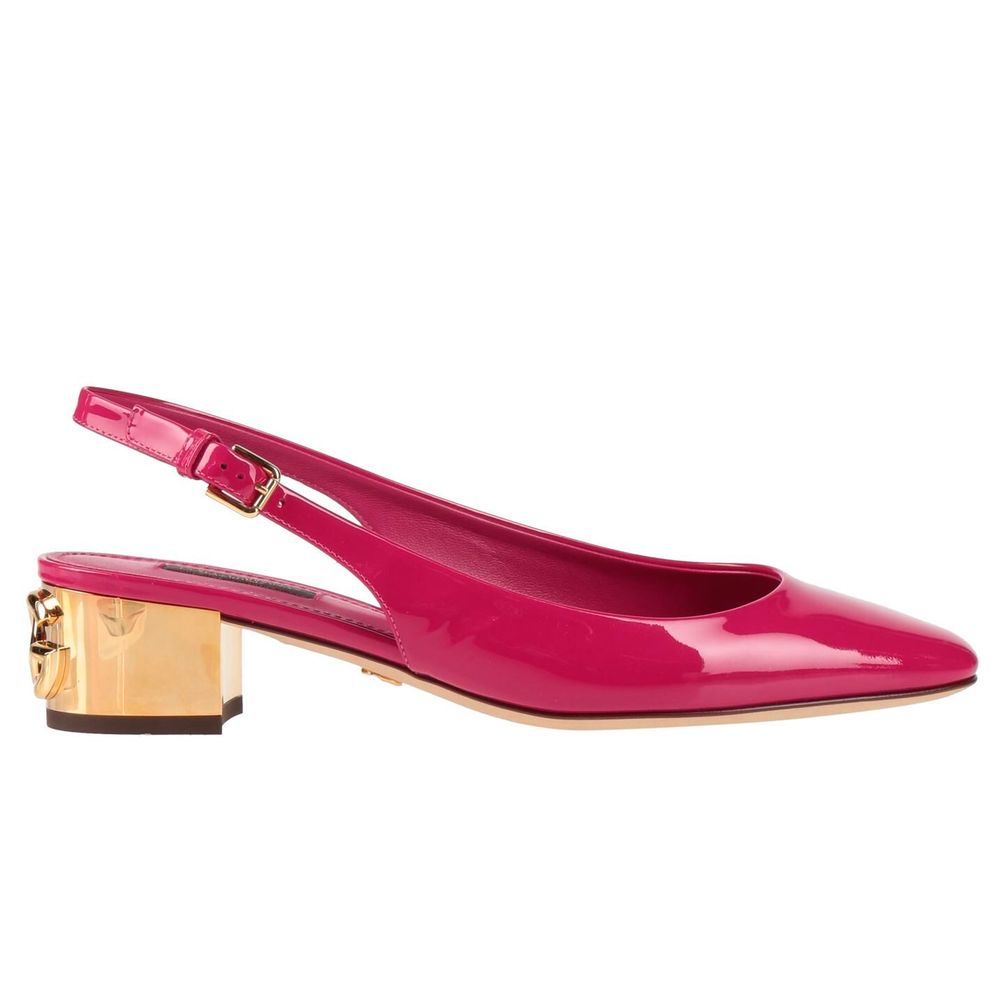 Dolce & Gabbana Fuchsia Leder Di Kalbsleder Pumps