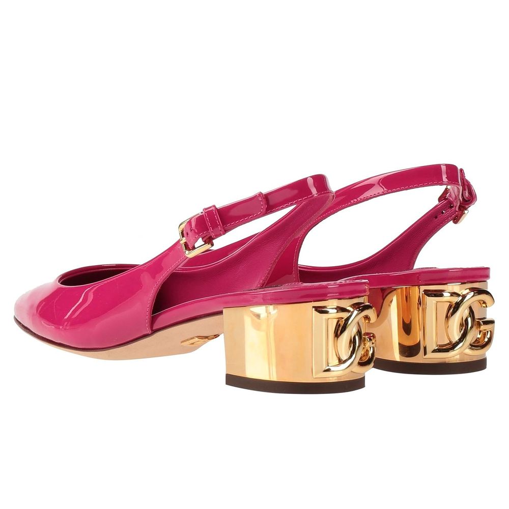 Dolce & Gabbana Fuchsia Leder Di Kalbsleder Pumps