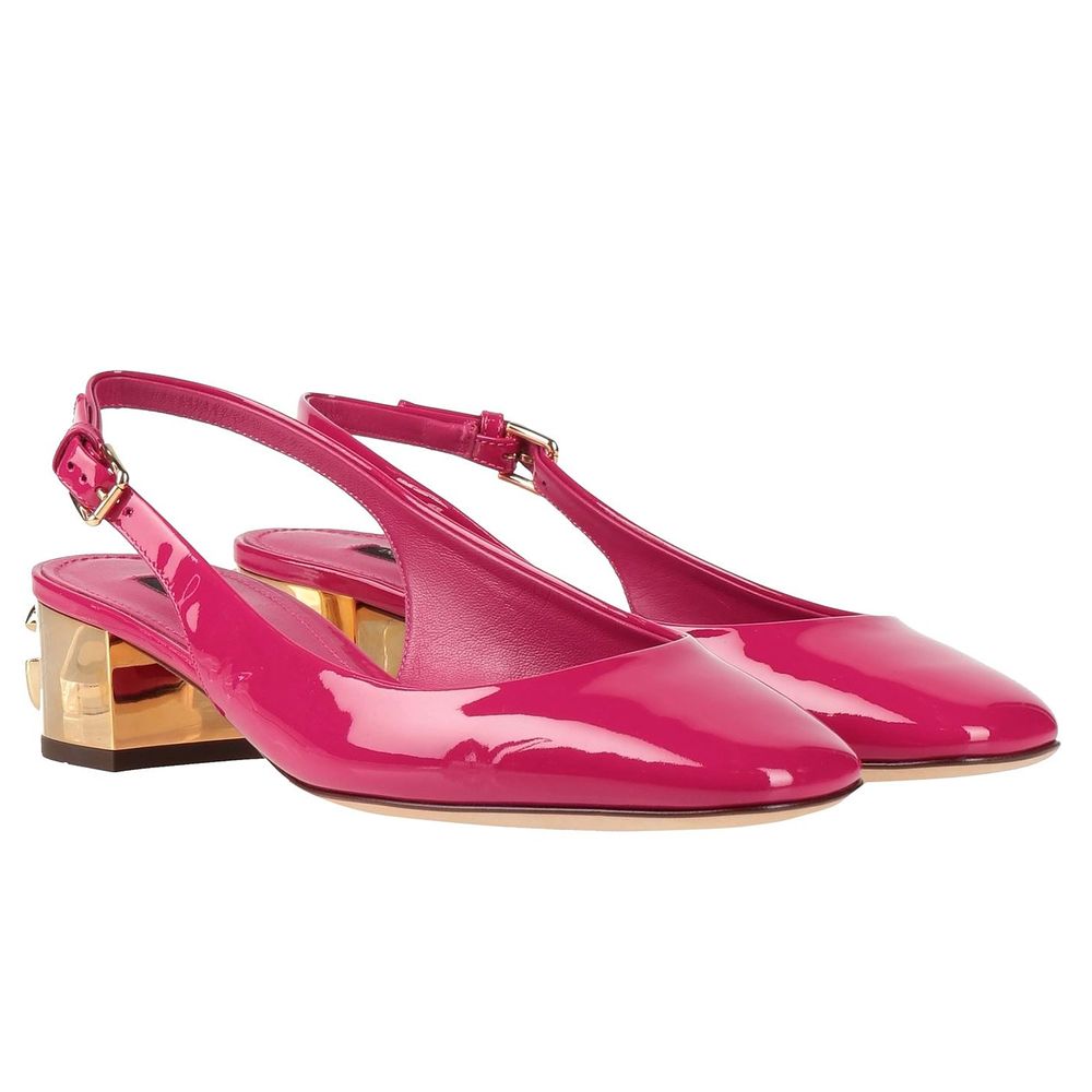 Dolce & Gabbana Fuchsia Leder Di Kalbsleder Pumps