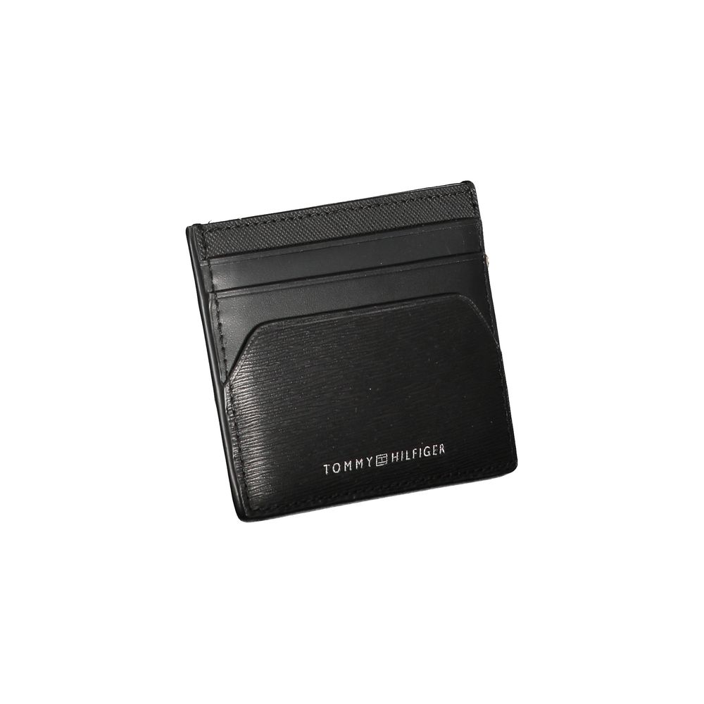 Tommy Hilfiger Schwarzes Leder Portemonnaie