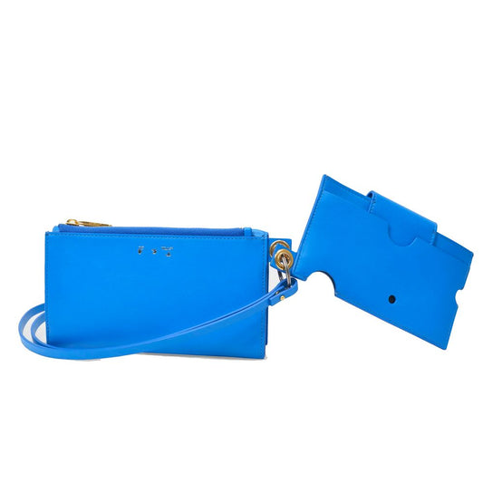 Off-White Blaue Leder-Umhängetasche