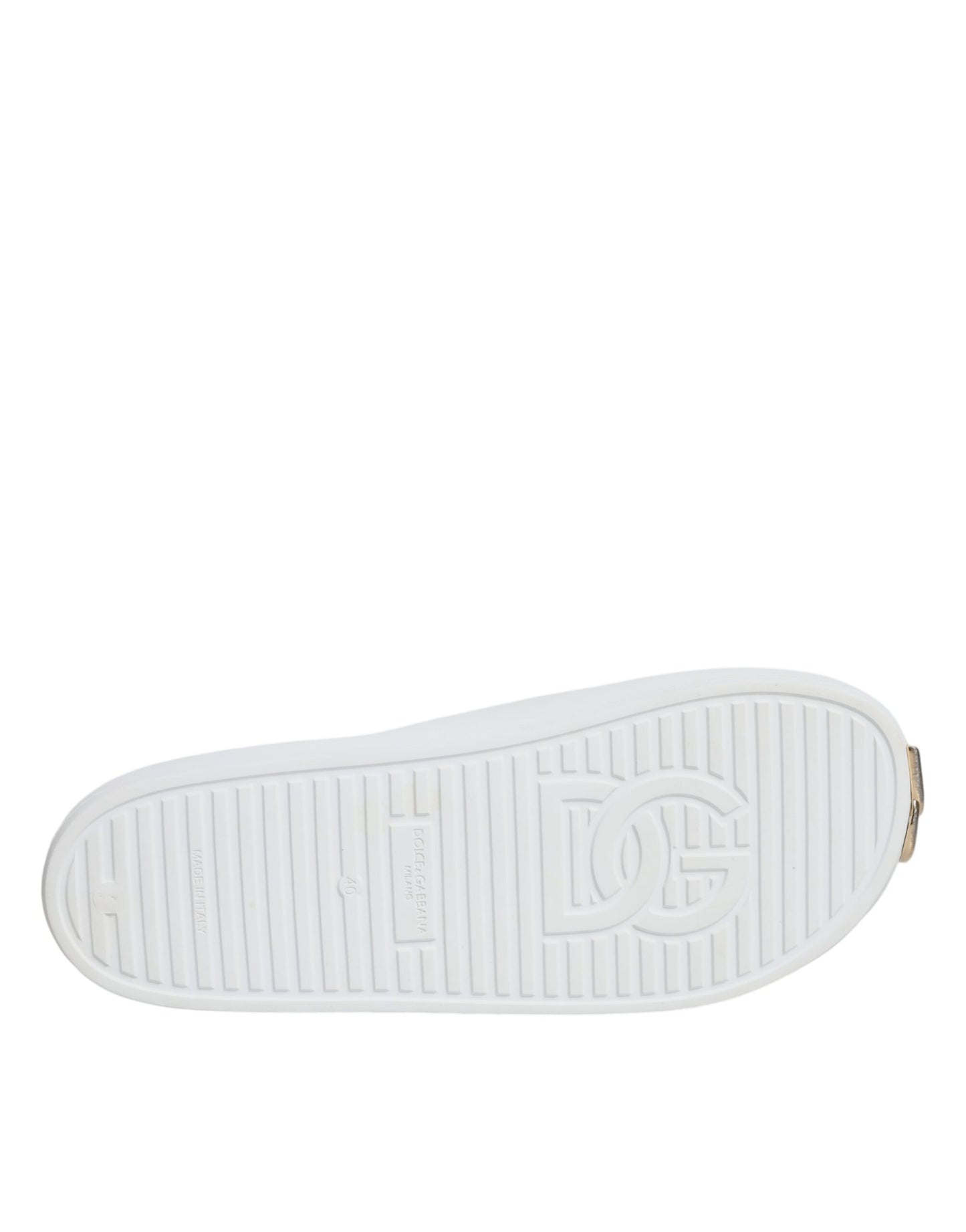 Dolce & Gabbana White Rubber Slides Sandals Beachwear Shoes