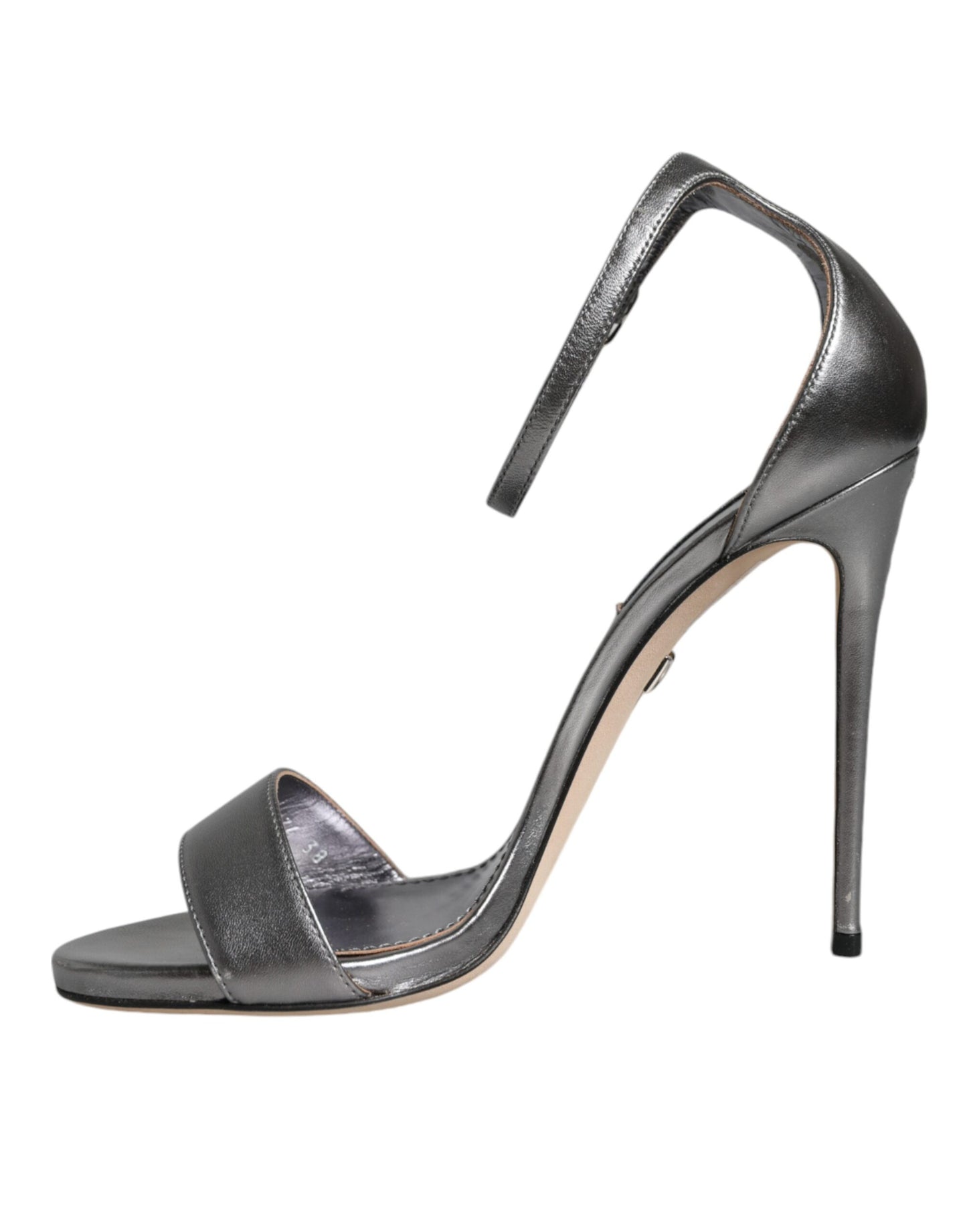 Dolce & Gabbana Silver KEIRA Heels Ankle Strap Sandals Shoes