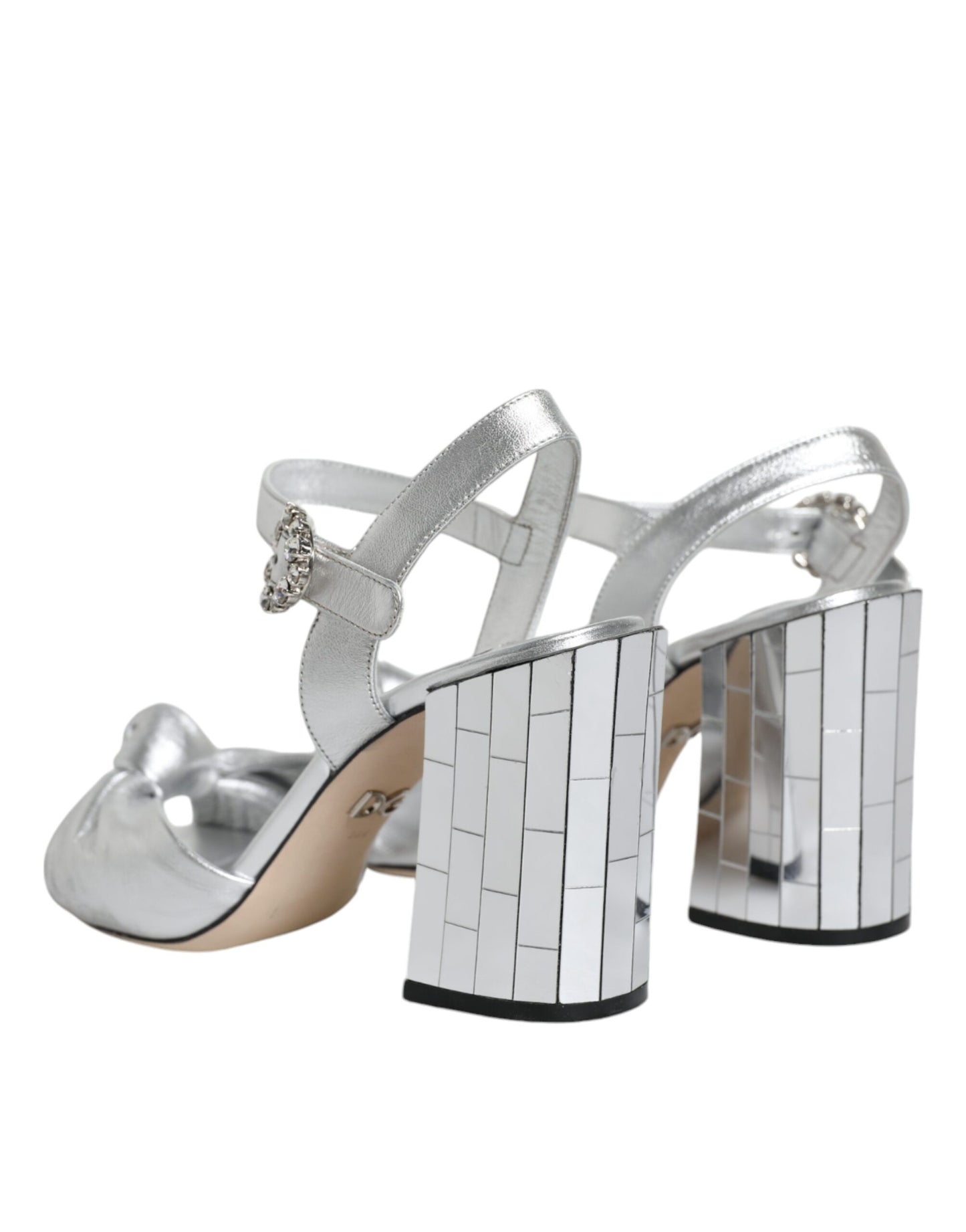 Dolce & Gabbana Silver Mirror Heels KEIRA Sandals Shoes