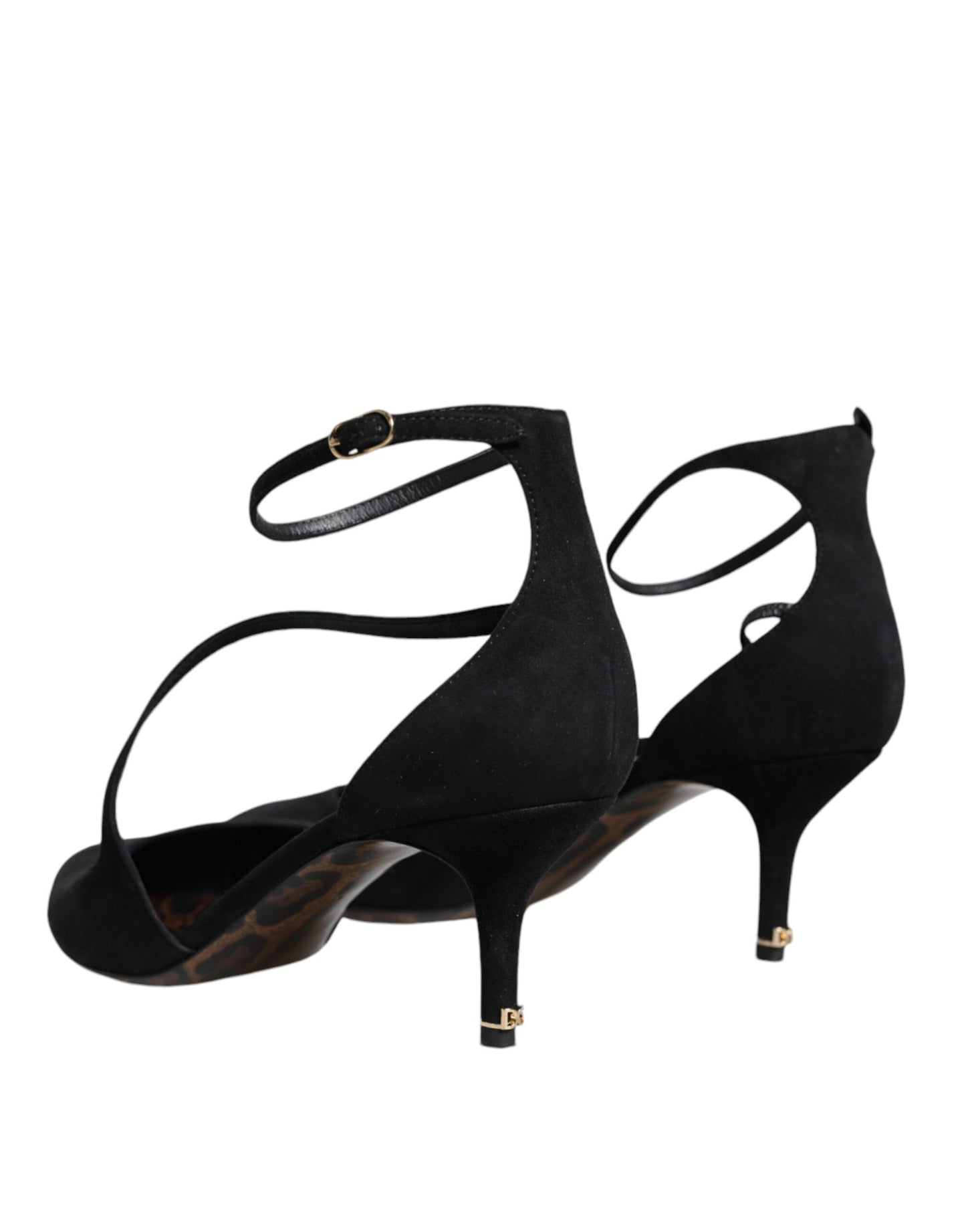 Dolce & Gabbana Black Suede Ankle Strap Heels Pumps Shoes