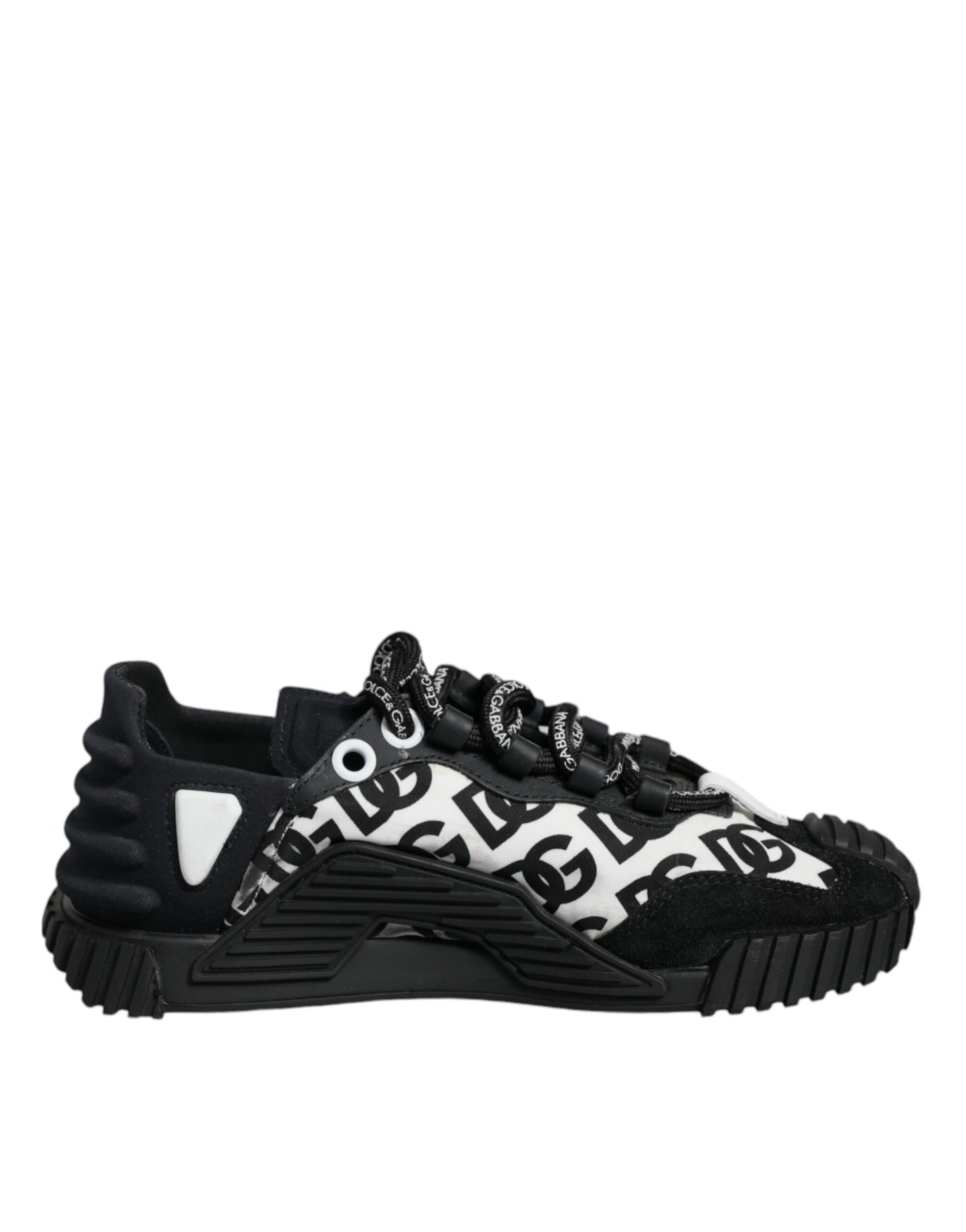 Dolce & Gabbana Black Logo Lace Up Low Top NS1 Sneakers Shoes