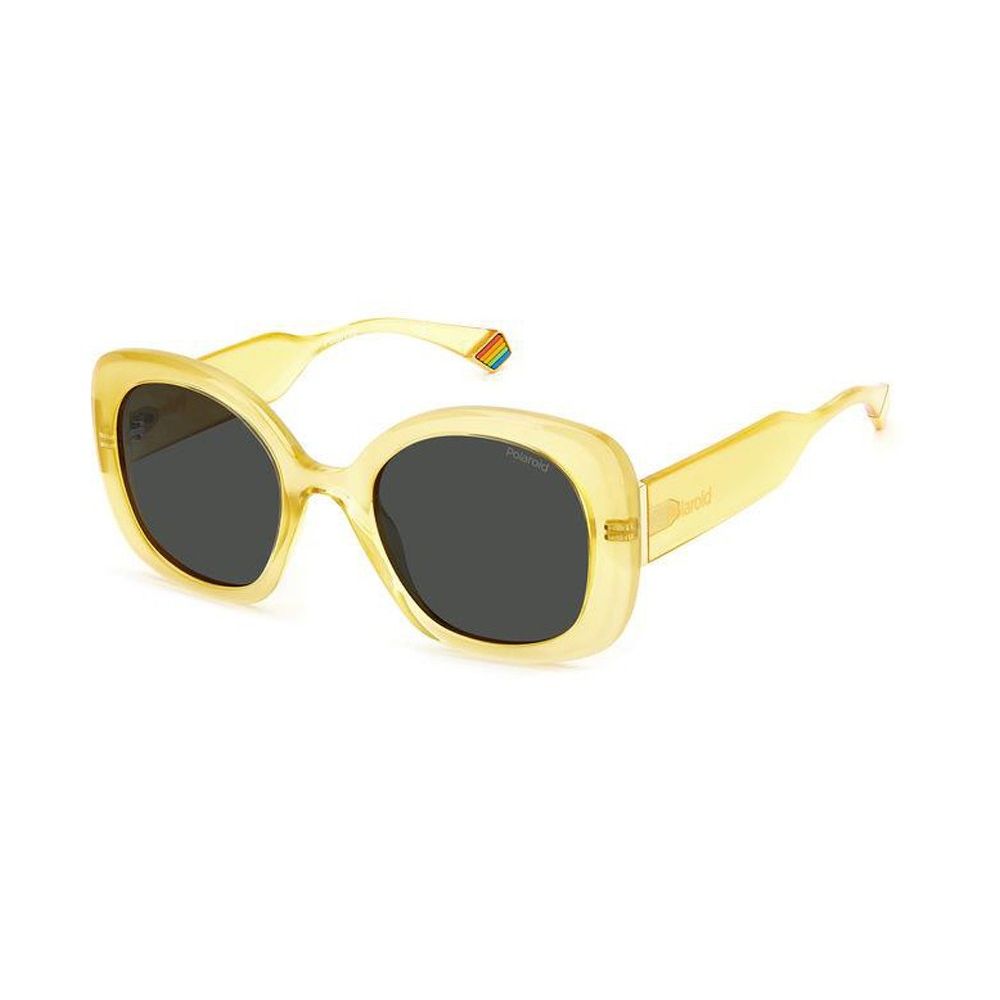 Polaroid Gelbe Metall-Sonnenbrille