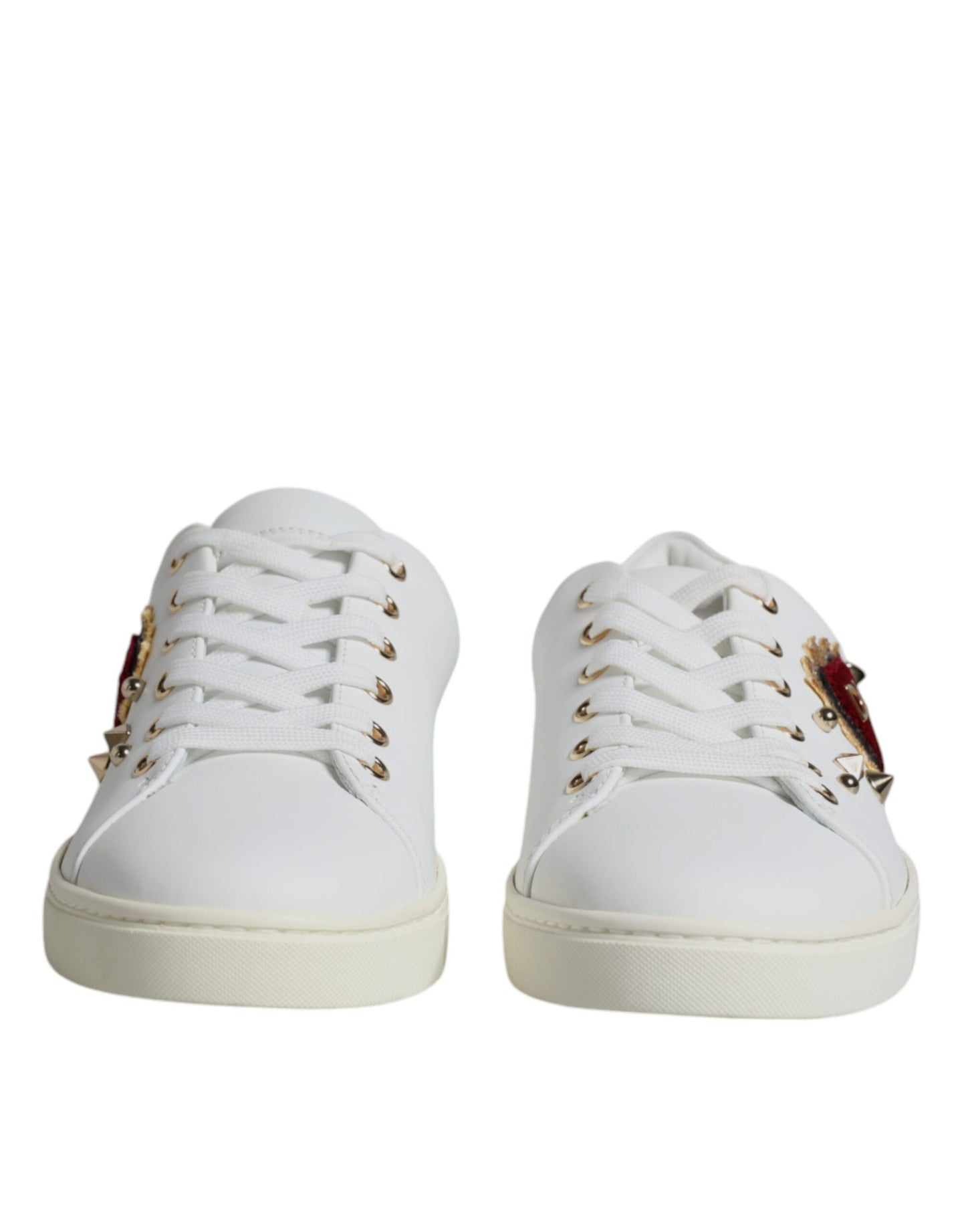 Dolce & Gabbana White Portofino Sacred Heart Sneakers Shoes