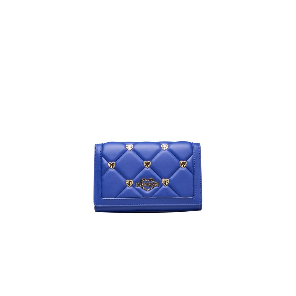 Love Moschino Blaue Polyethylen-Kreuztasche