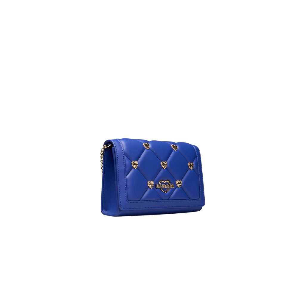 Love Moschino Blaue Polyethylen-Kreuztasche