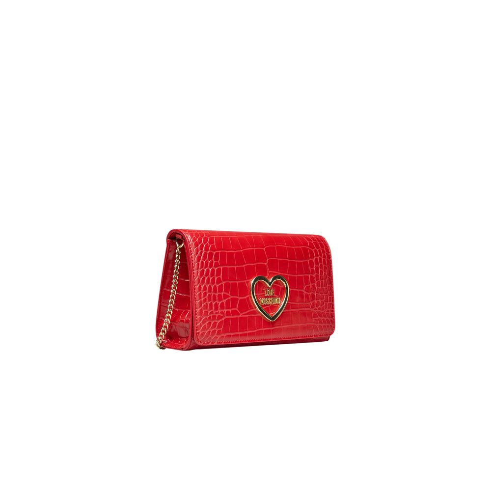 Love Moschino Rote Polyethylen-Kreuztasche