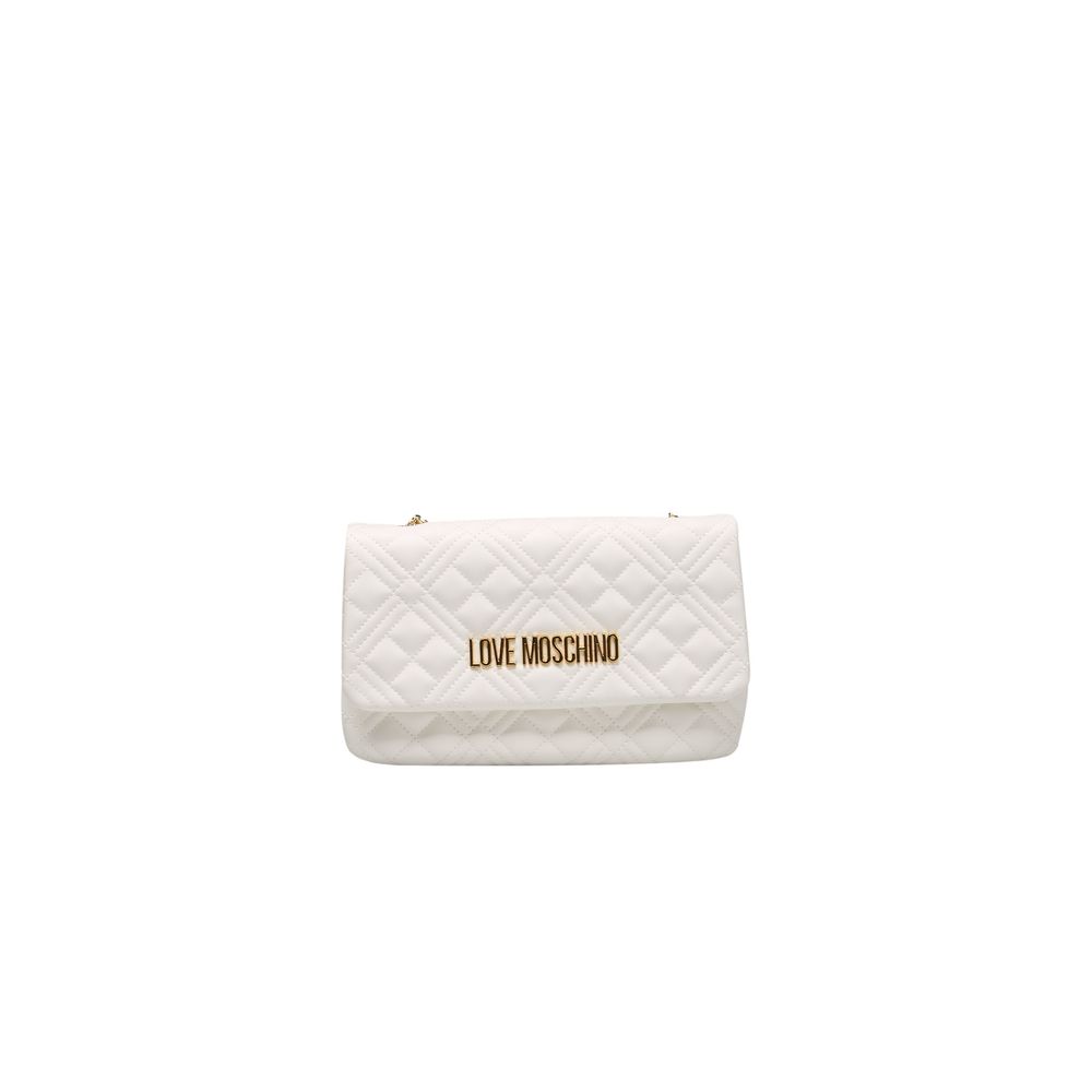 Love Moschino Weiße Polyethylen-Kreuztasche