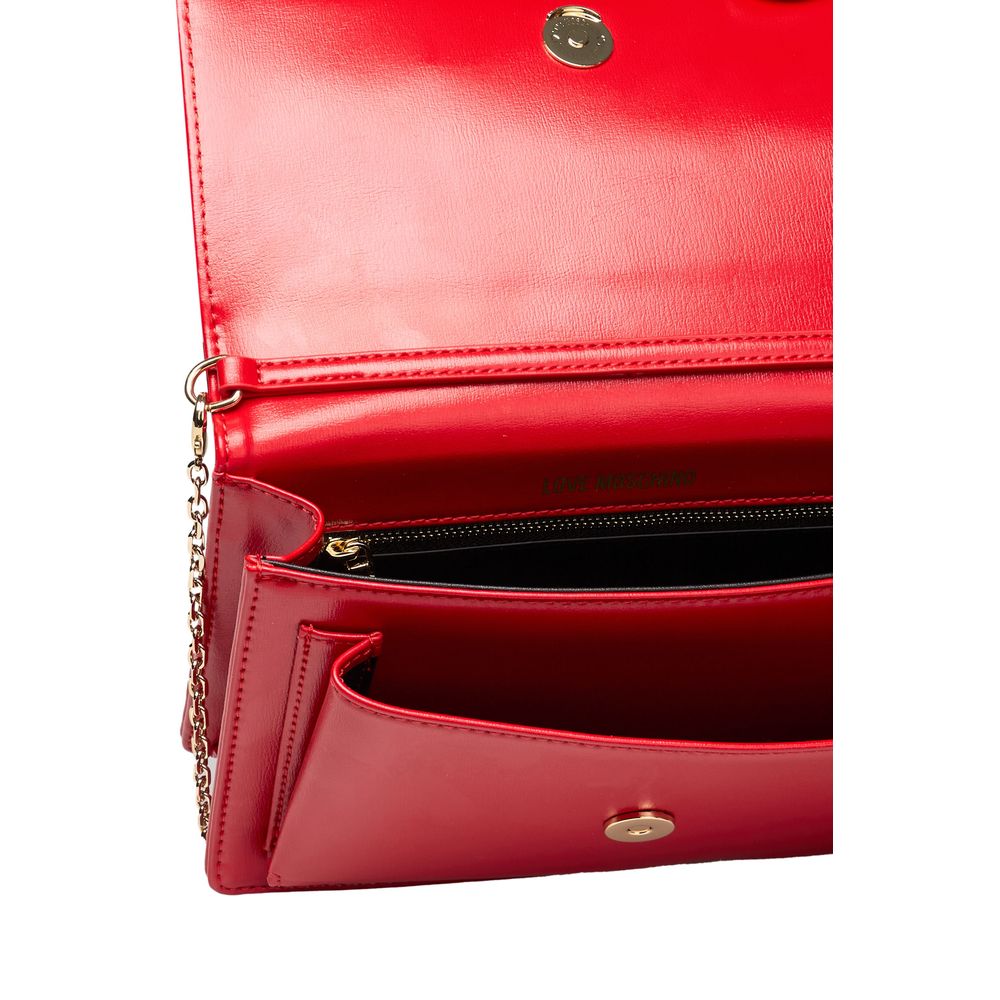 Love Moschino Rote Polyethylen-Kreuztasche