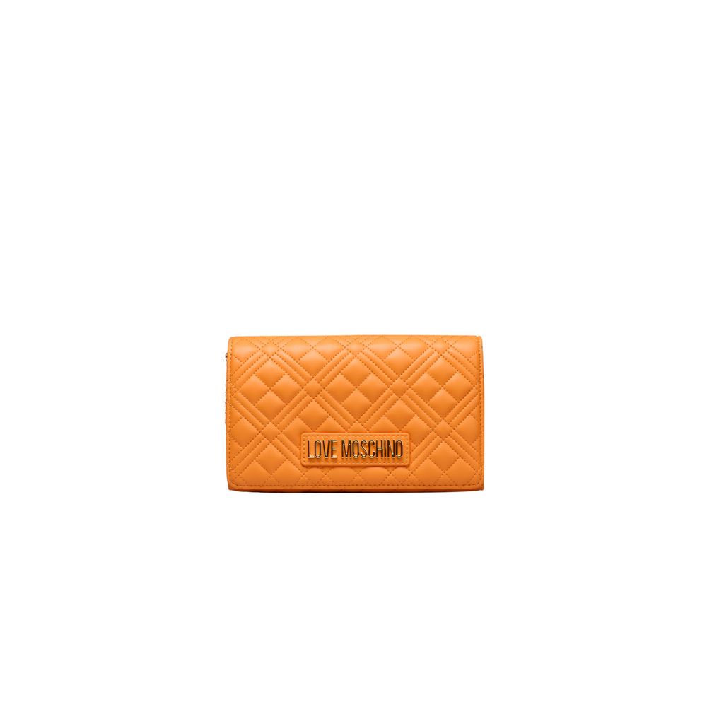 Love Moschino Orangefarbene Polyethylen-Kreuztasche