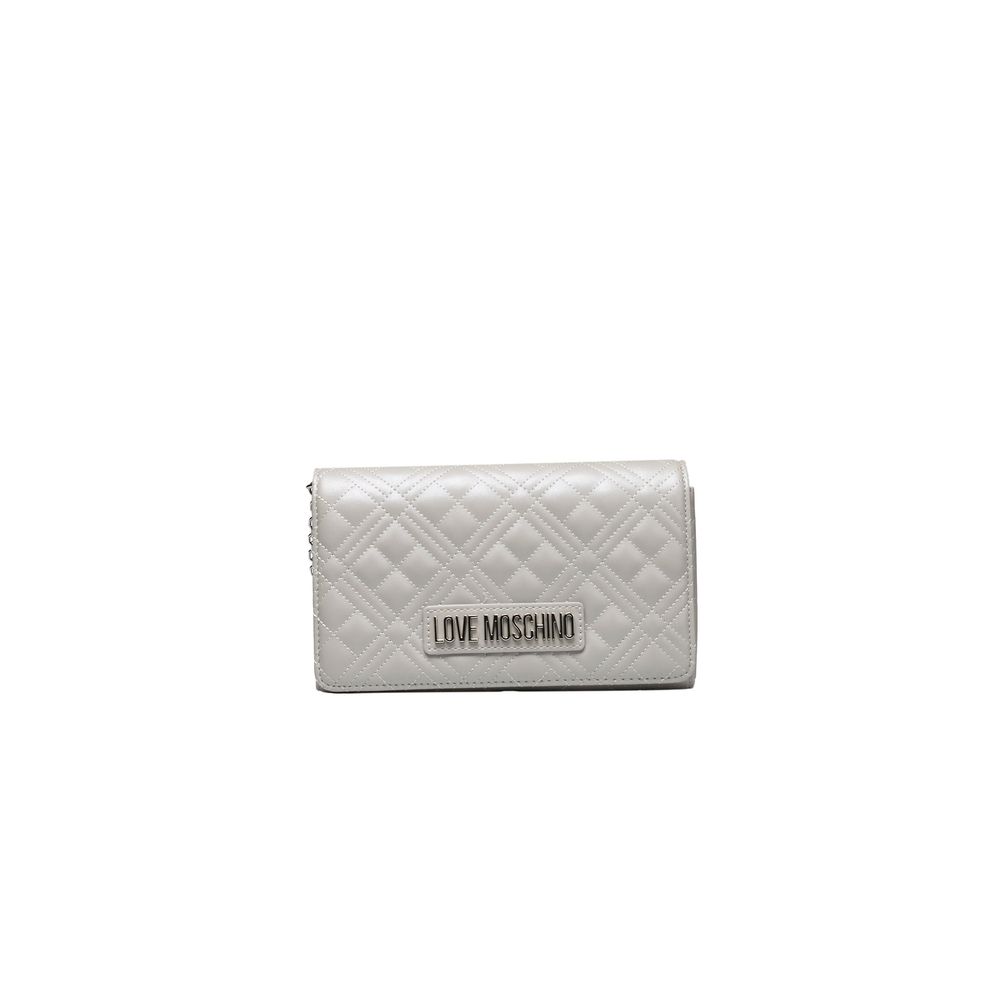 Love Moschino Silberne Polyethylen-Kreuztasche