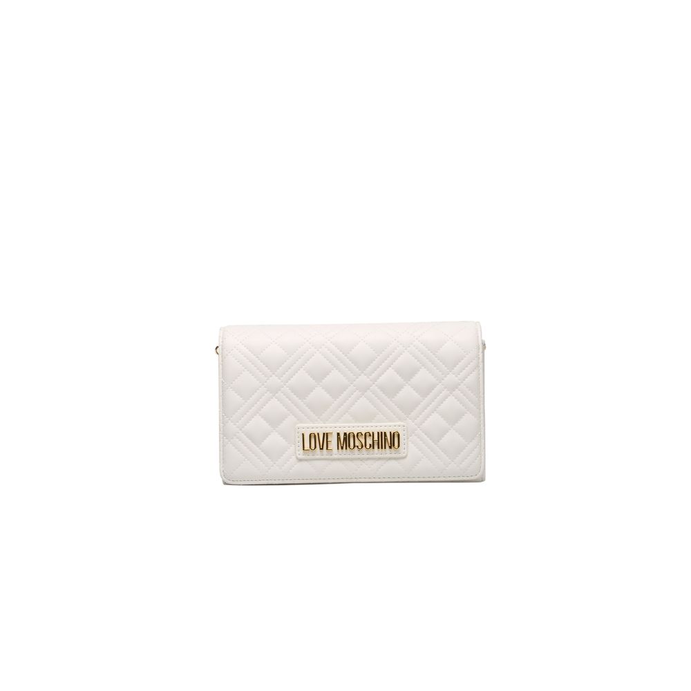 Love Moschino Weiße Polyethylen-Kreuztasche