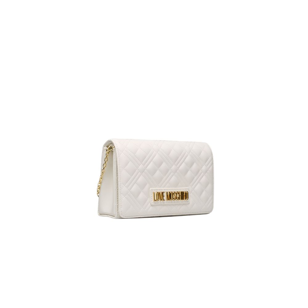 Love Moschino Weiße Polyethylen-Kreuztasche