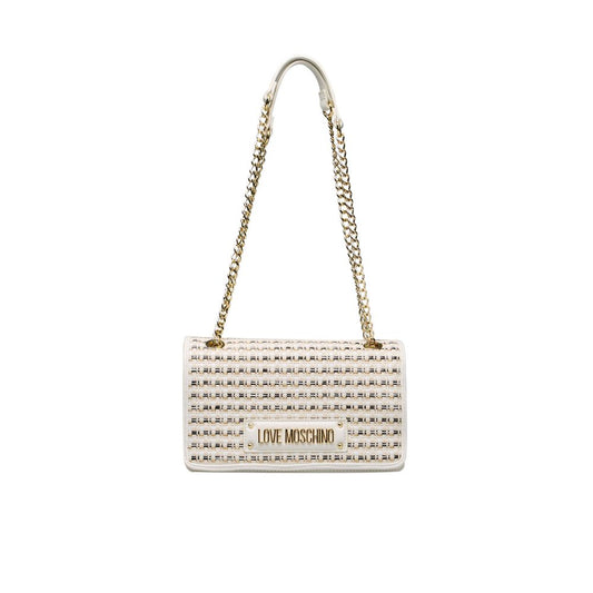 Love Moschino Weiße Polyethylen-Kreuztasche