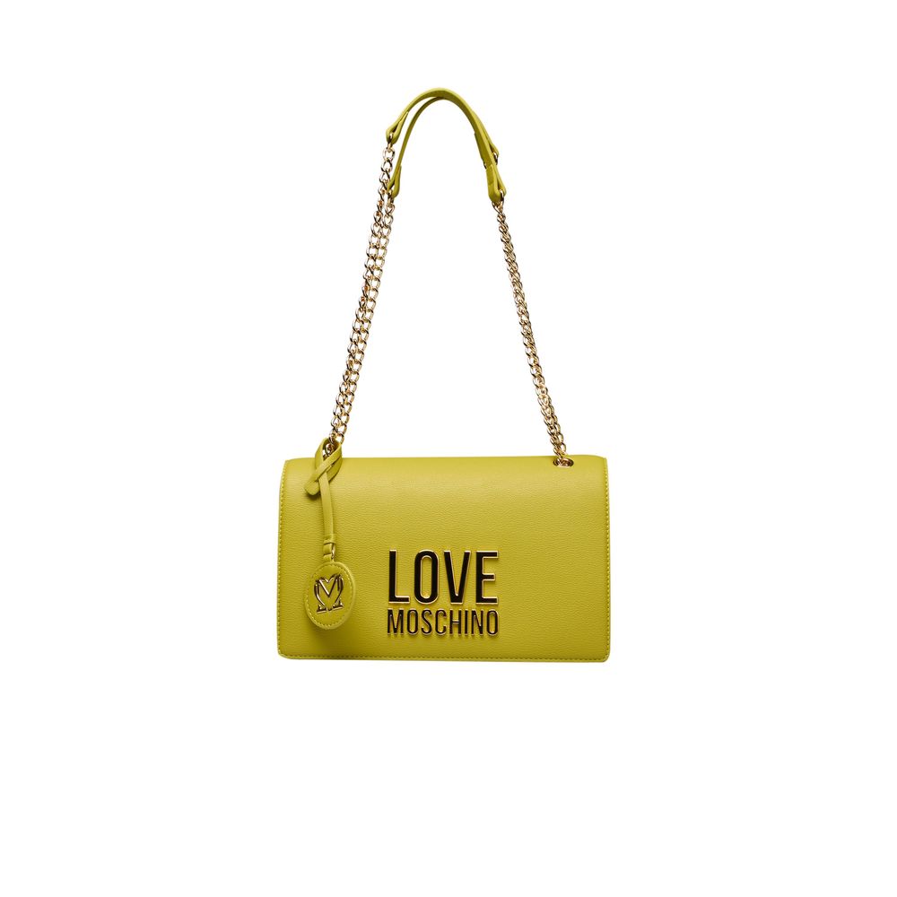 Love Moschino Gelbe Polyethylen-Kreuztasche